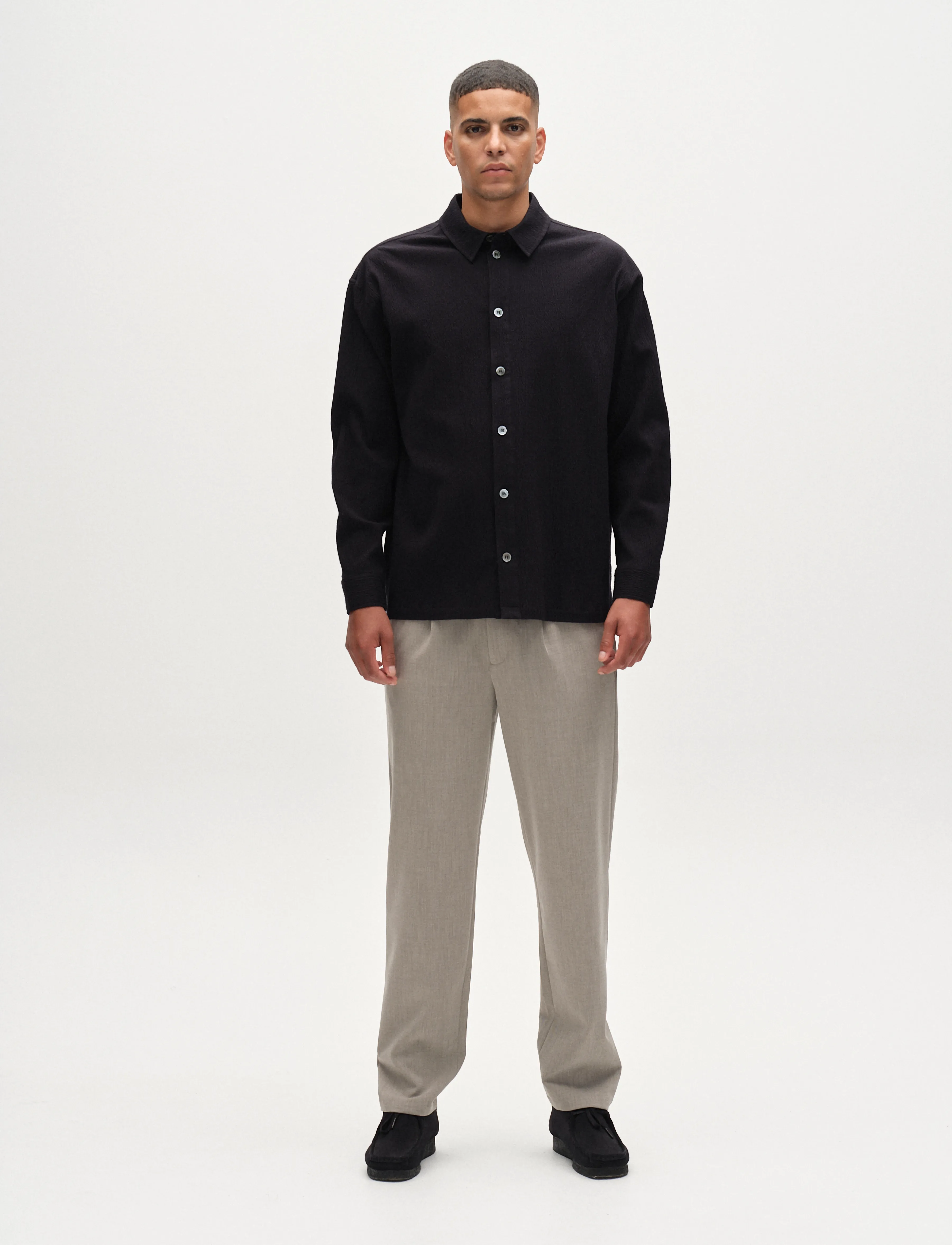 Gabba Jens Over Siro LS GOTS - Jeansskjortor - BLACK / black