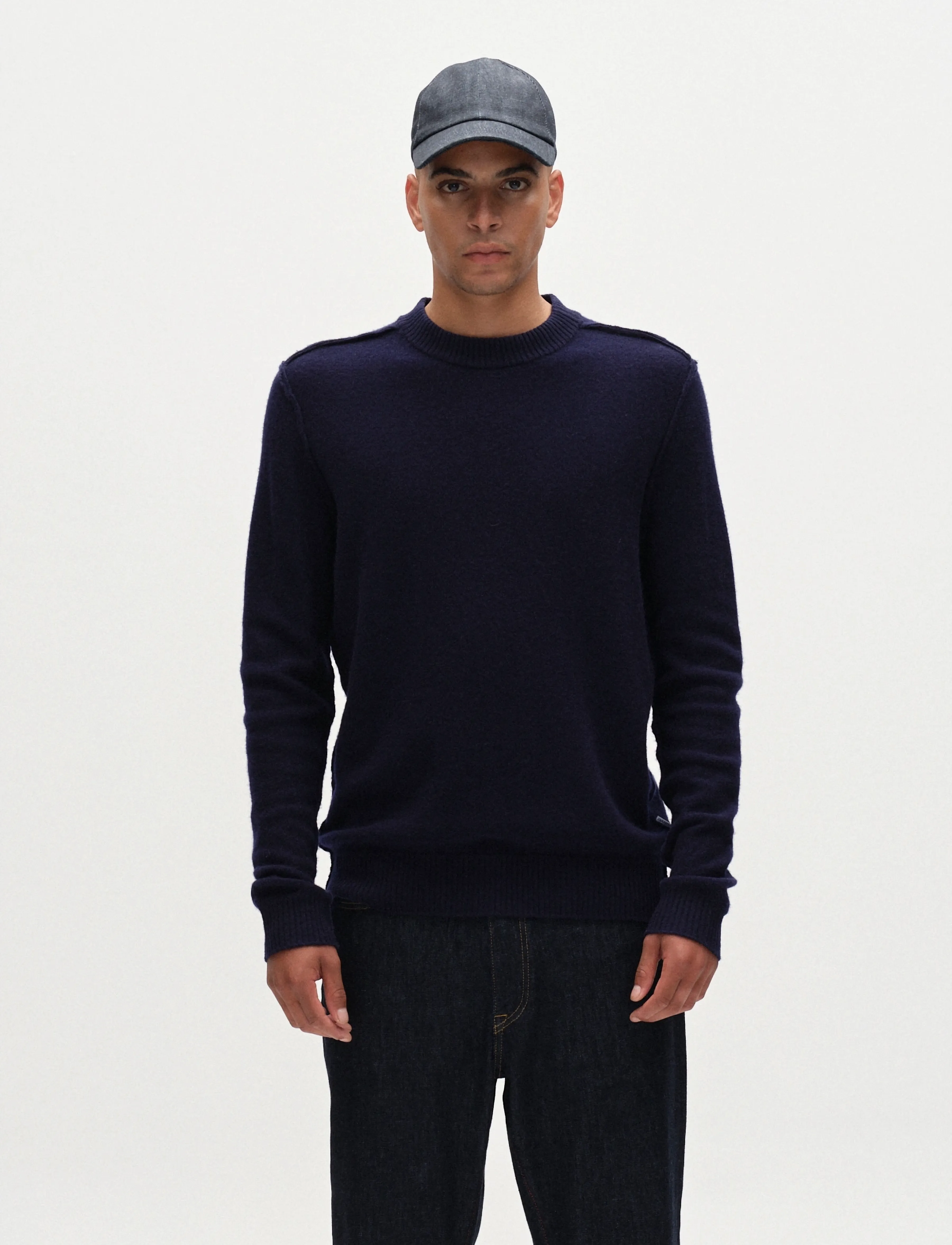 Gabba Tokota Aico Ls, S, Knitwear, Marineblau - Round Necks, Männerswear