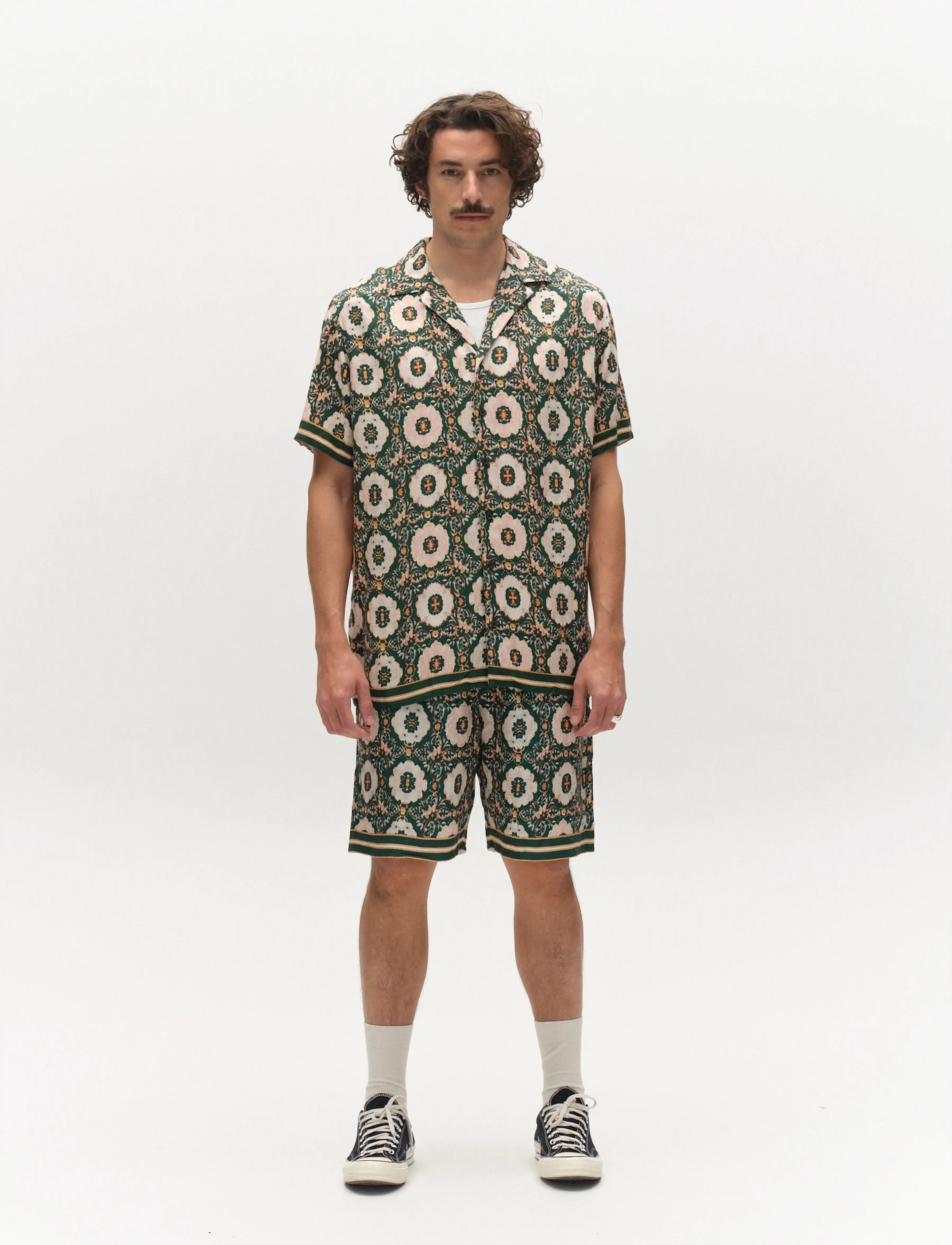 Gabba - GABsven Reg Resort Oro SS Shirt - mønstrede skjorter - green pattern - 3