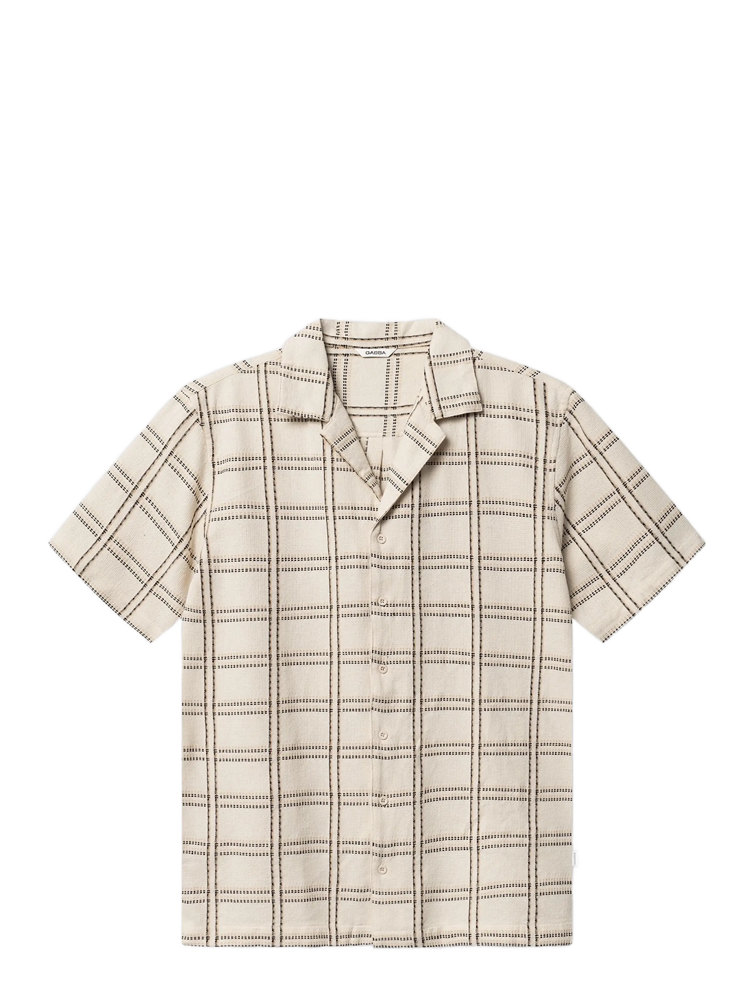 Gabba GABsven Reg Resort Wire SS Shirt - Skjorter - BEIGE CHECK / cream