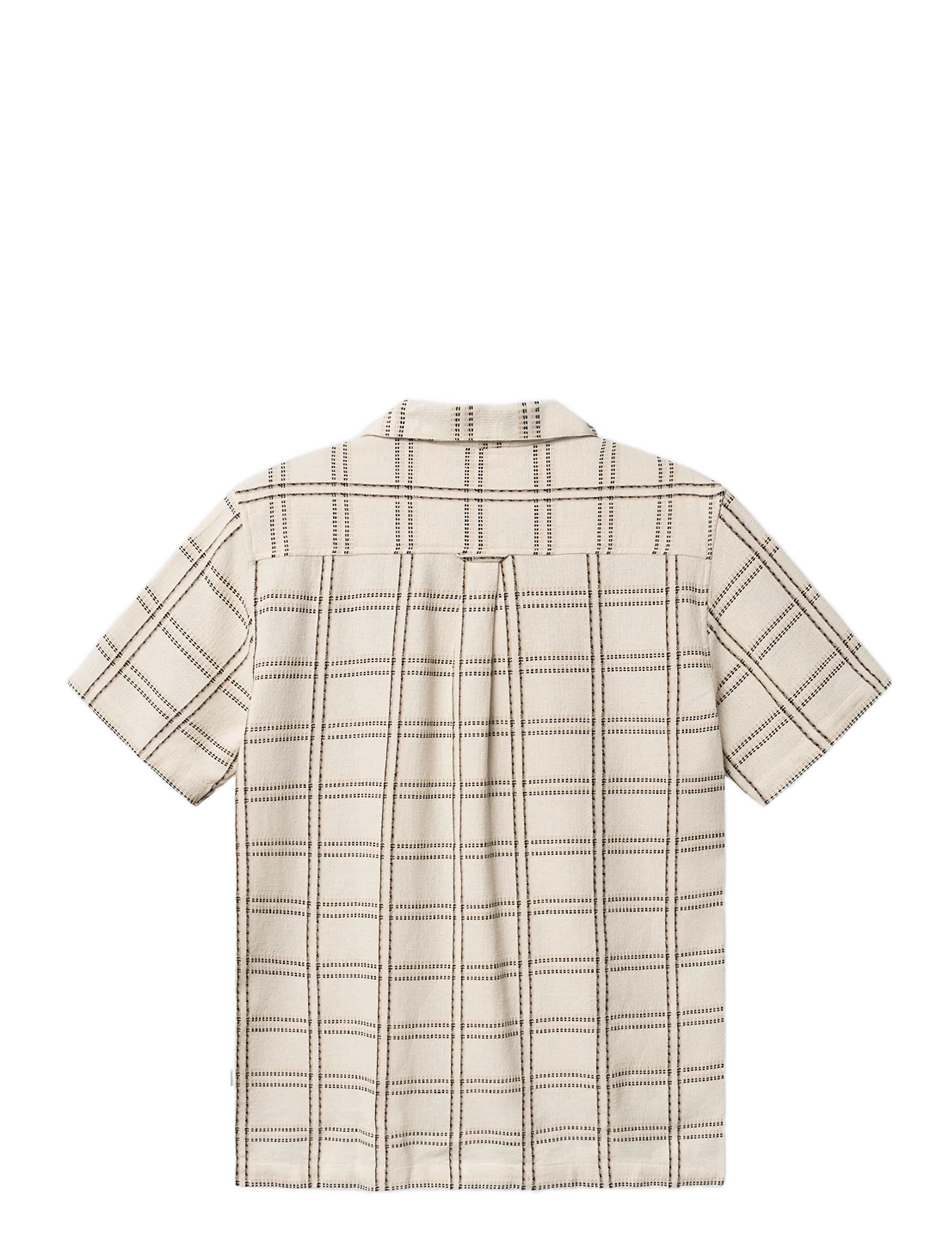 Gabba - GABsven Reg Resort Wire SS Shirt - languoti marškiniai - beige check - 2