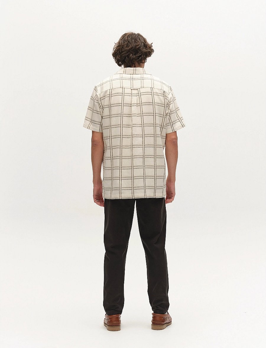 Gabba - GABsven Reg Resort Wire SS Shirt - ruudulised särgid - beige check - 4