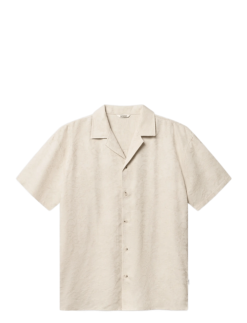Gabba - GABjens Over Resort Soft SS Shirt - kortärmade skjortor - ecru - 1