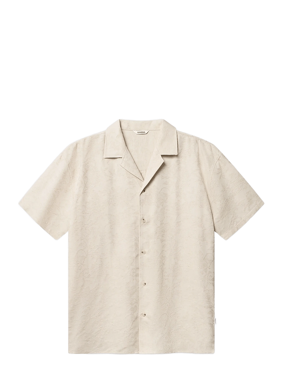 Gabba - GABjens Over Resort Soft SS Shirt - kortærmede skjorter - ecru - 1