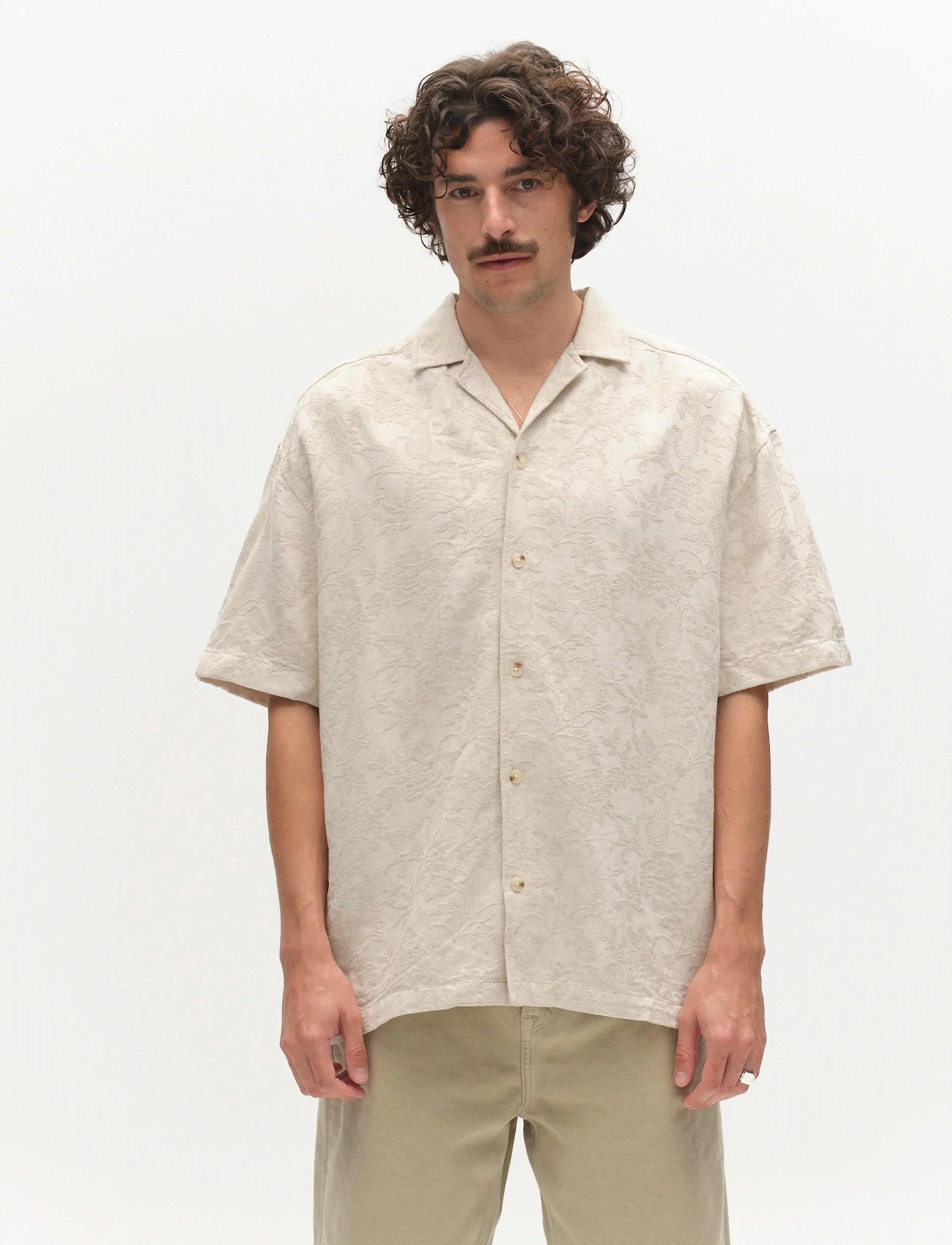 Gabba Gabjens Over Resort Soft Ss Shirt, XXL, Shirts, Creme - Short-sleeved Männerswear