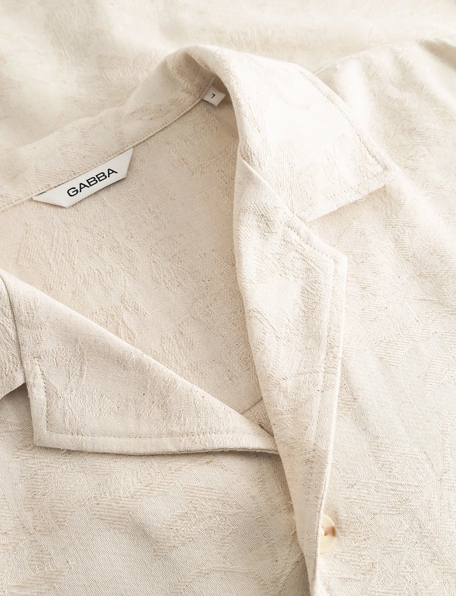 Gabba - GABjens Over Resort Soft SS Shirt - kortærmede skjorter - ecru - 5