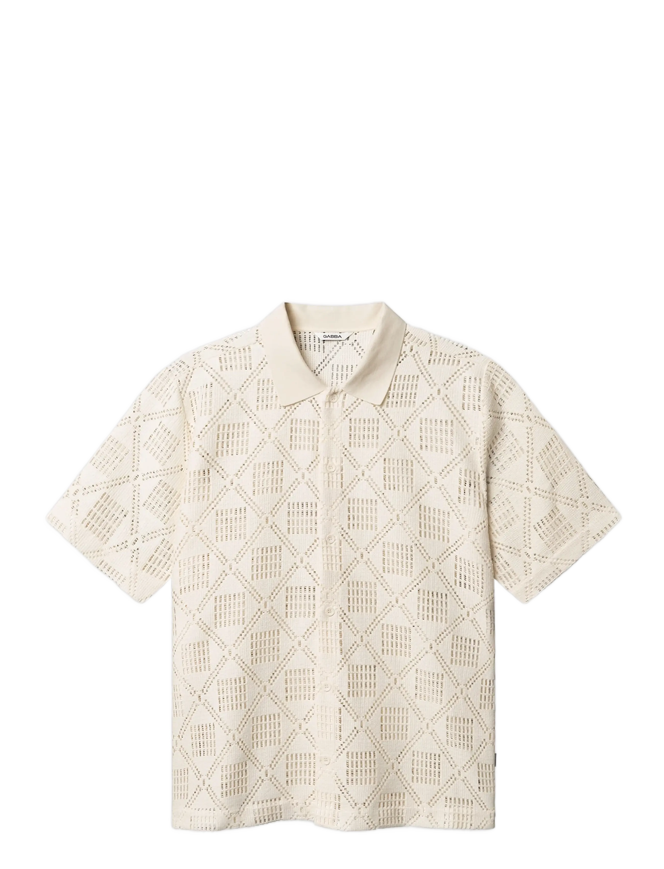 Gabba GABsteven Croch SS Shirt GRS - Gestrickte Polohemden - BIRCH / cream