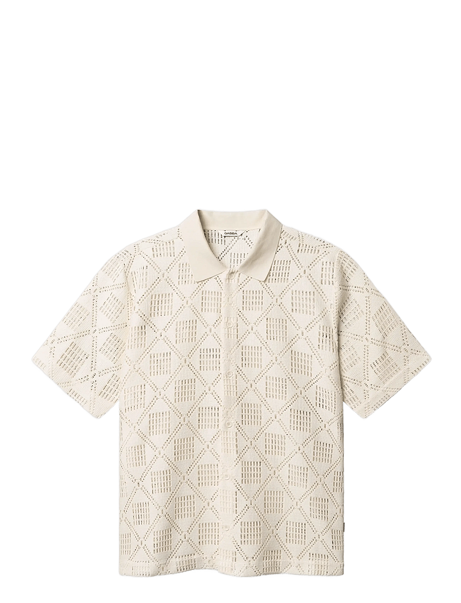 Gabba - GABsteven Croch SS Shirt GRS - dzianinowe bluzki polo - birch - 1