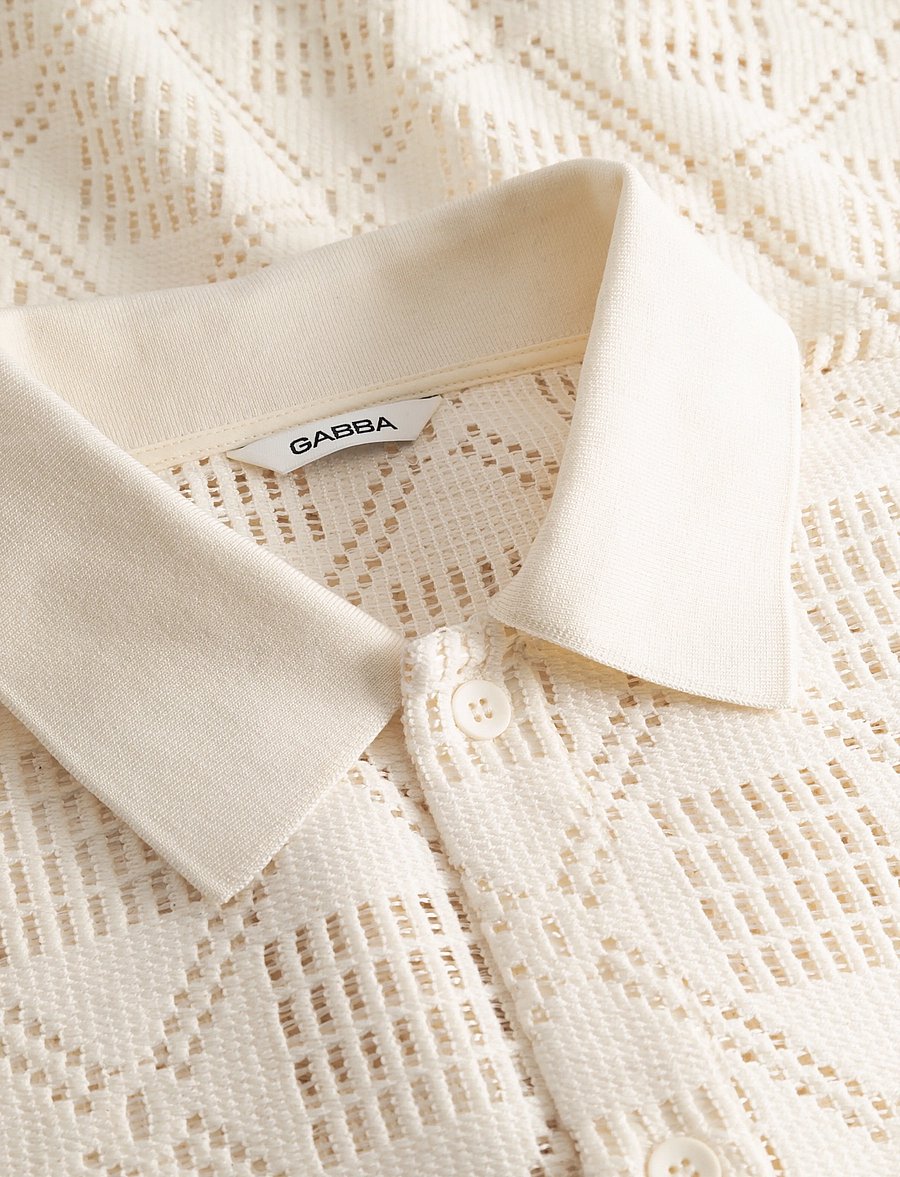 Gabba - GABsteven Croch SS Shirt GRS - dzianinowe bluzki polo - birch - 5