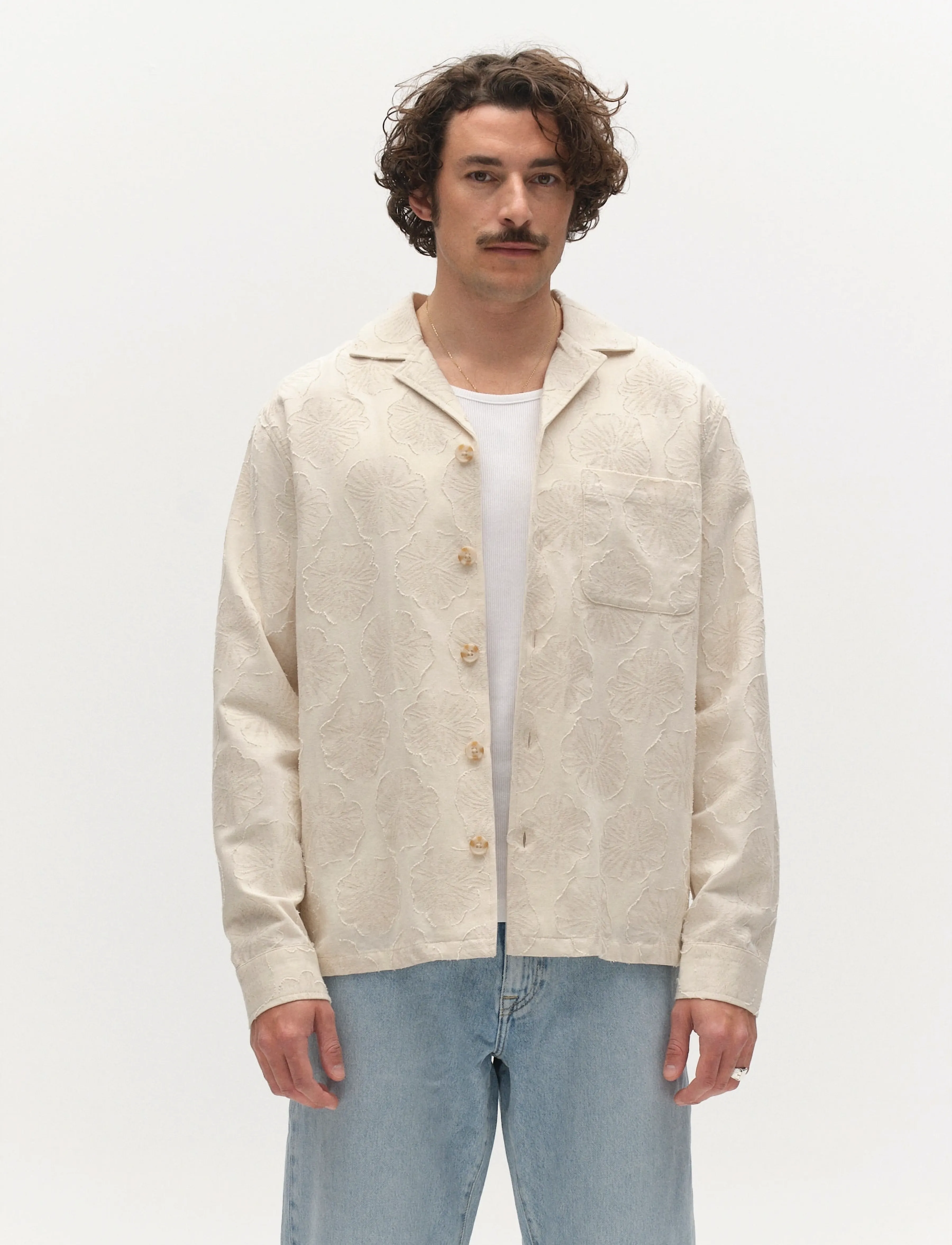 Gabba GABaustin Reso Raw LS Overshirt - Overshirts - LT. SAND / beige