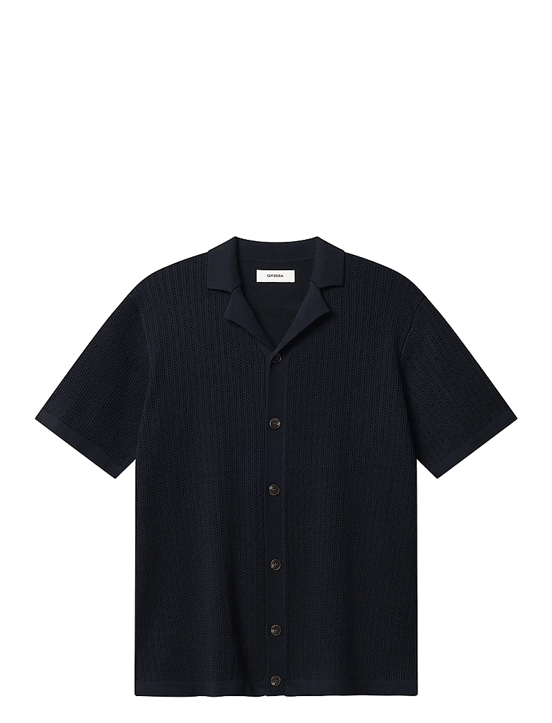 Gabba - GABgeno Resort Bride SS Knit - gestrickte polohemden - navy - 1