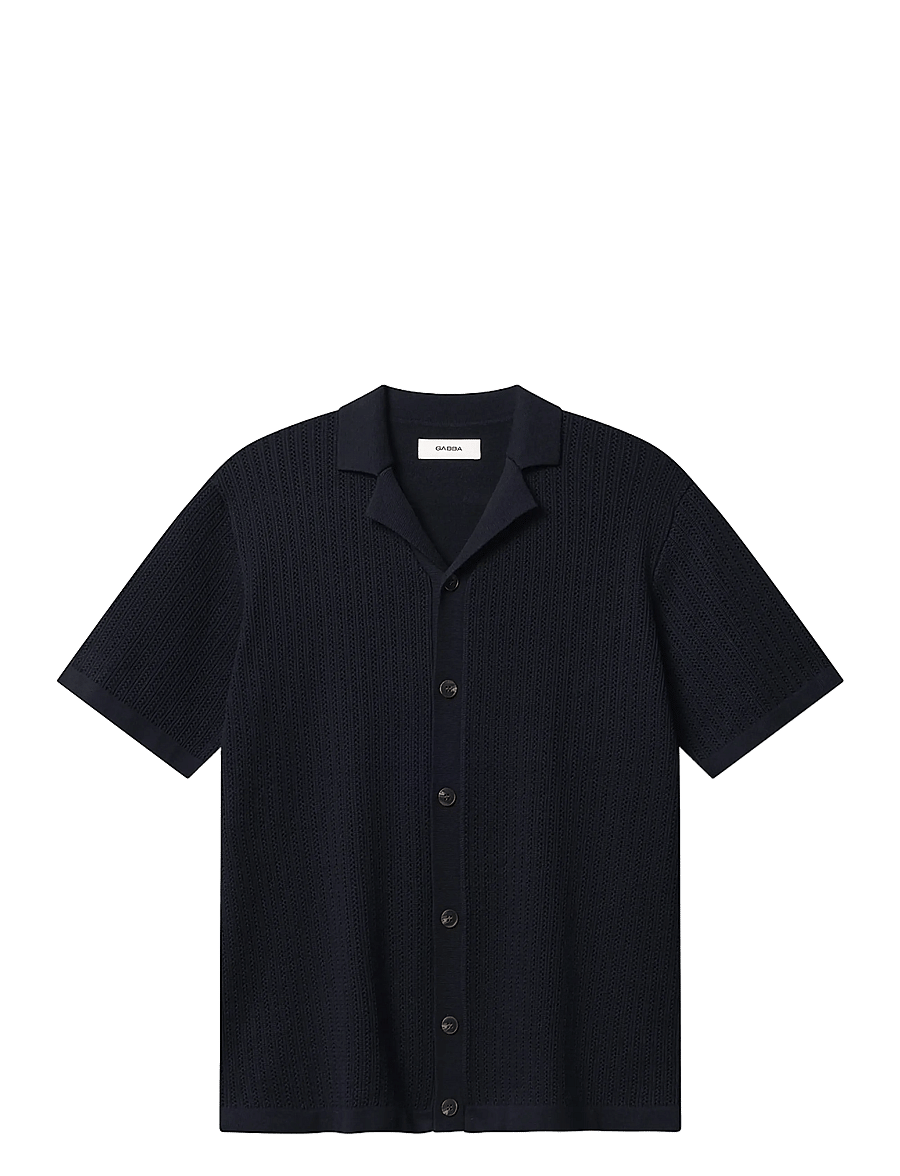 Gabba - GABgeno Resort Bride SS Knit - gestrickte polohemden - navy - 1