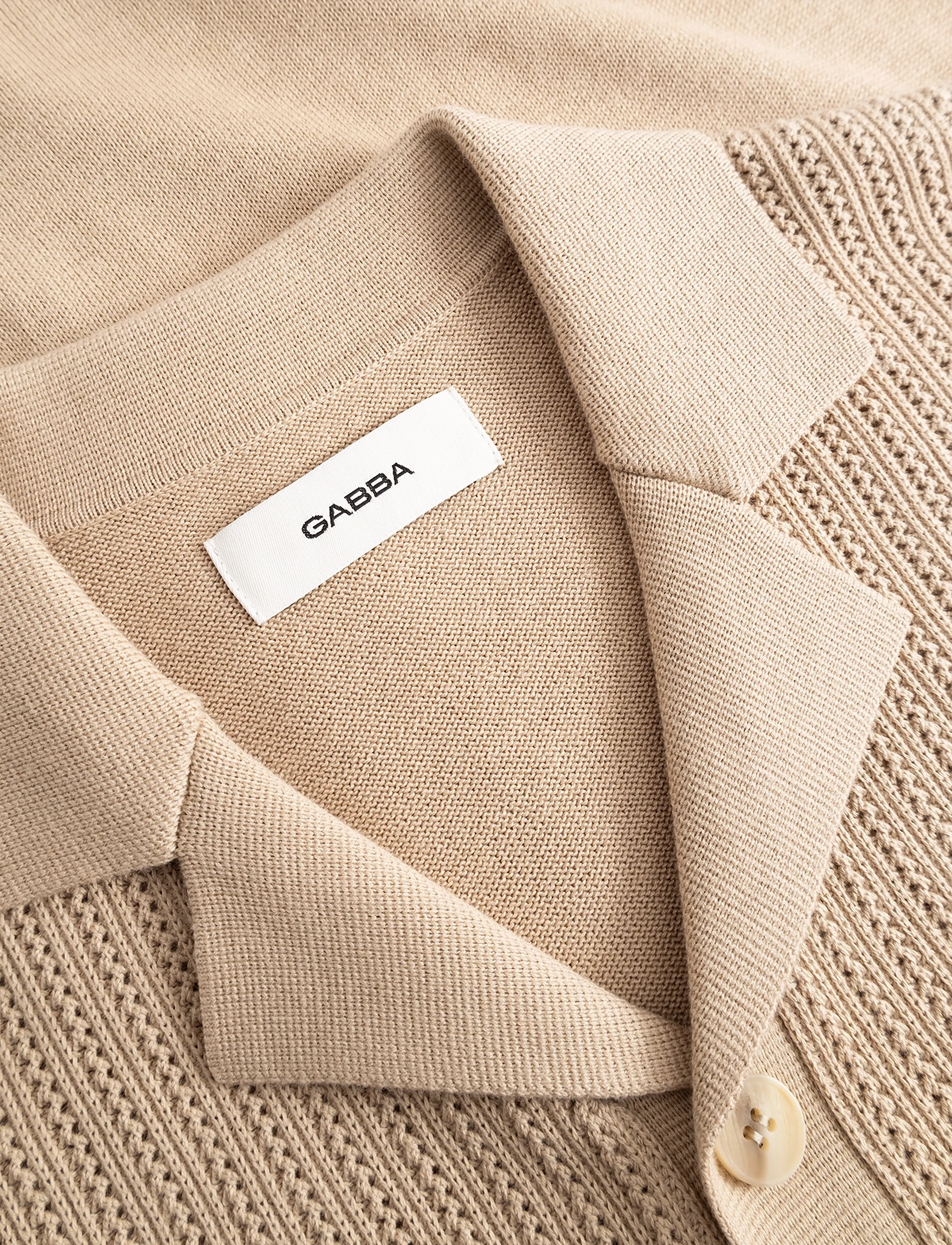 Gabba - GABgeno Resort Bride SS Knit - kootud polosärgid - sand - 2