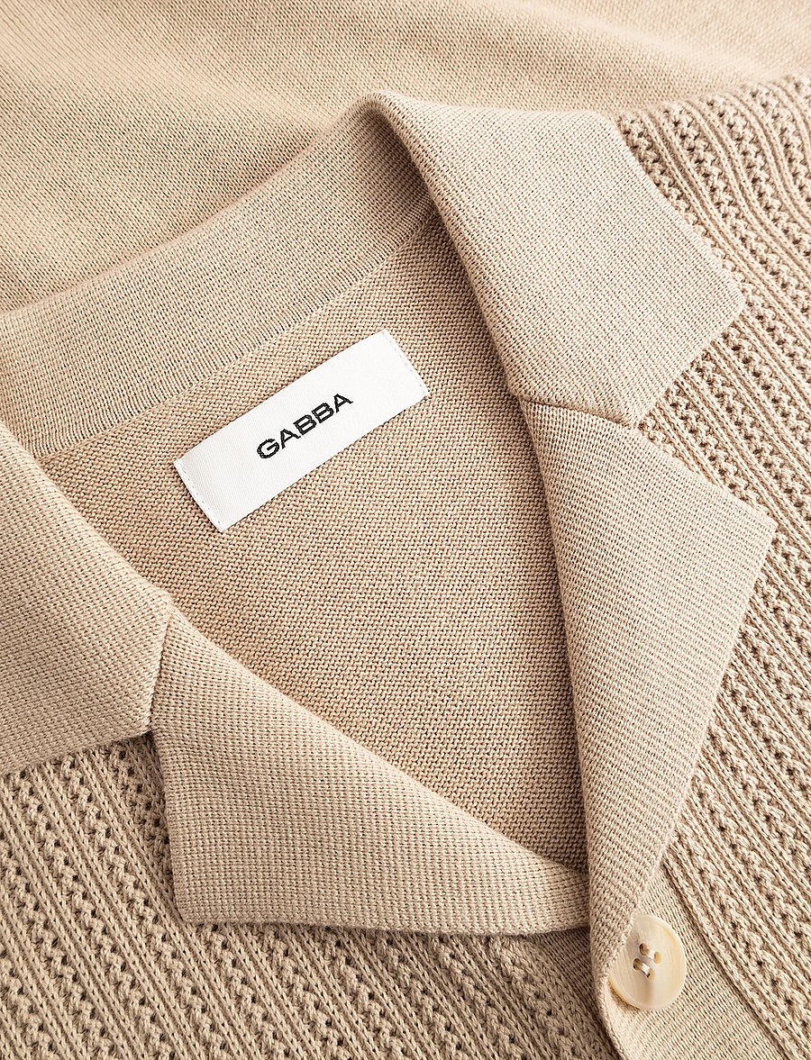 Gabba - GABgeno Resort Bride SS Knit - gestrickte polohemden - sand - 2