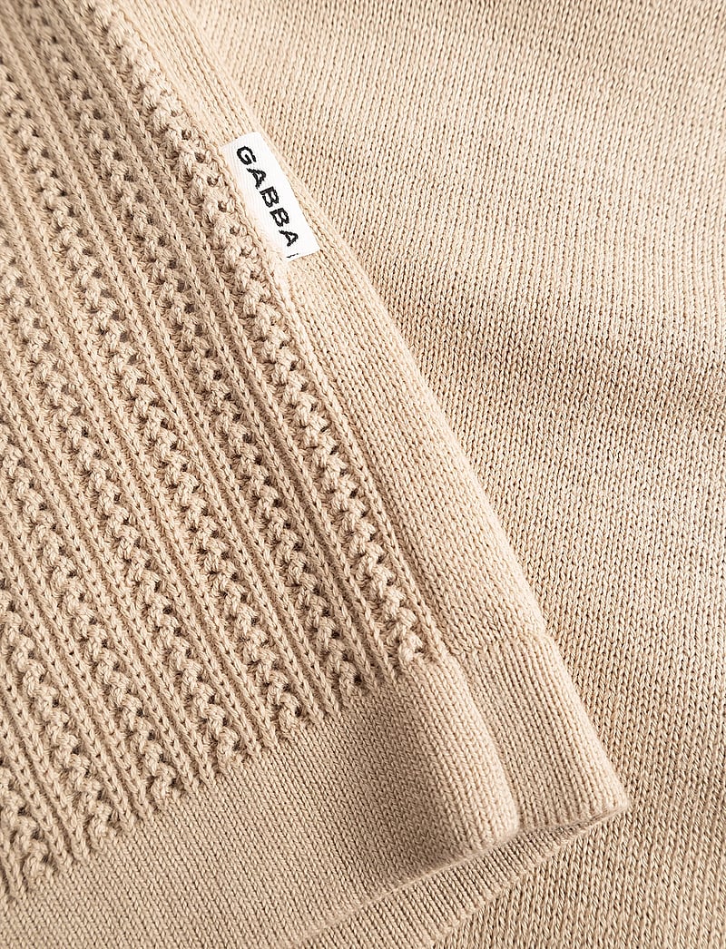 Gabba - GABgeno Resort Bride SS Knit - gestrickte polohemden - sand - 3