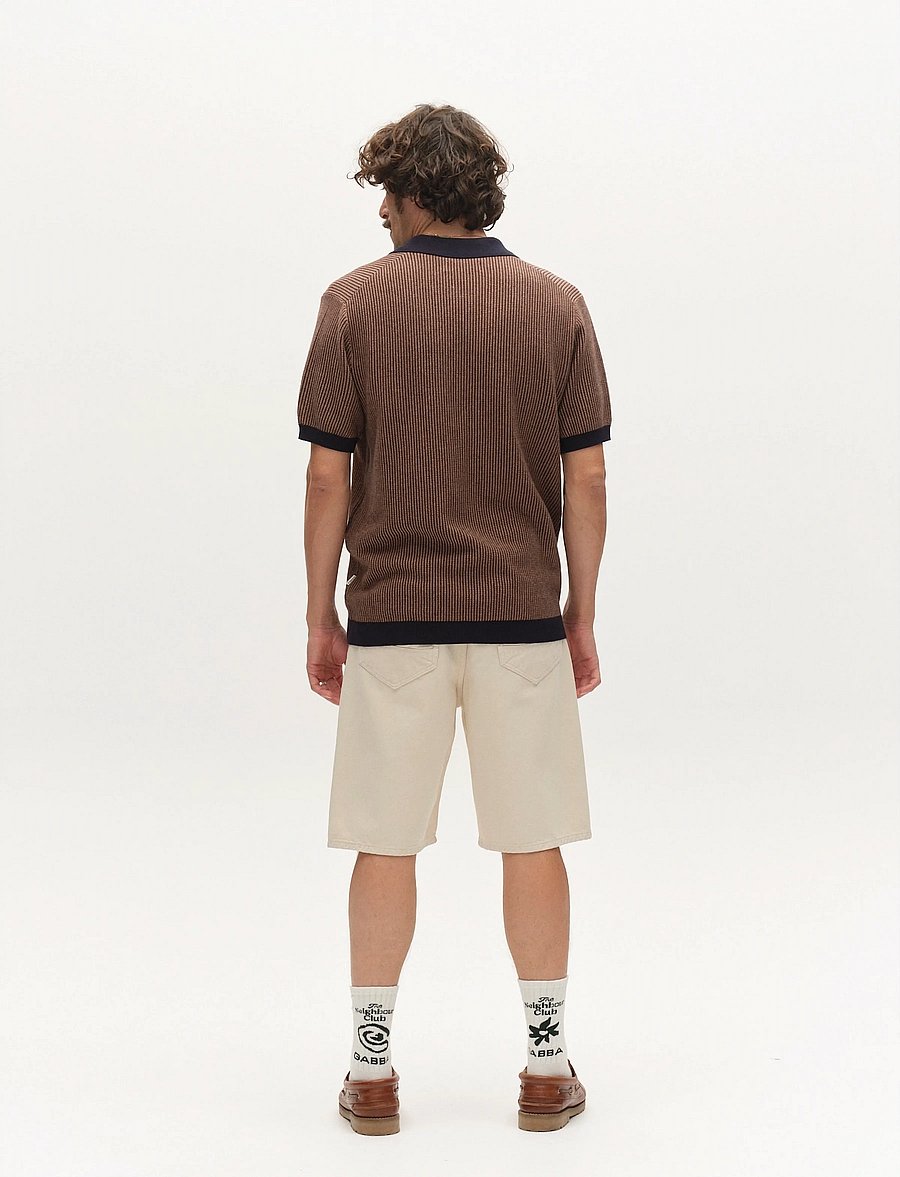 Gabba - GABoswald Retro SS Knit - langärmlige strick-polohemden - navy - 4