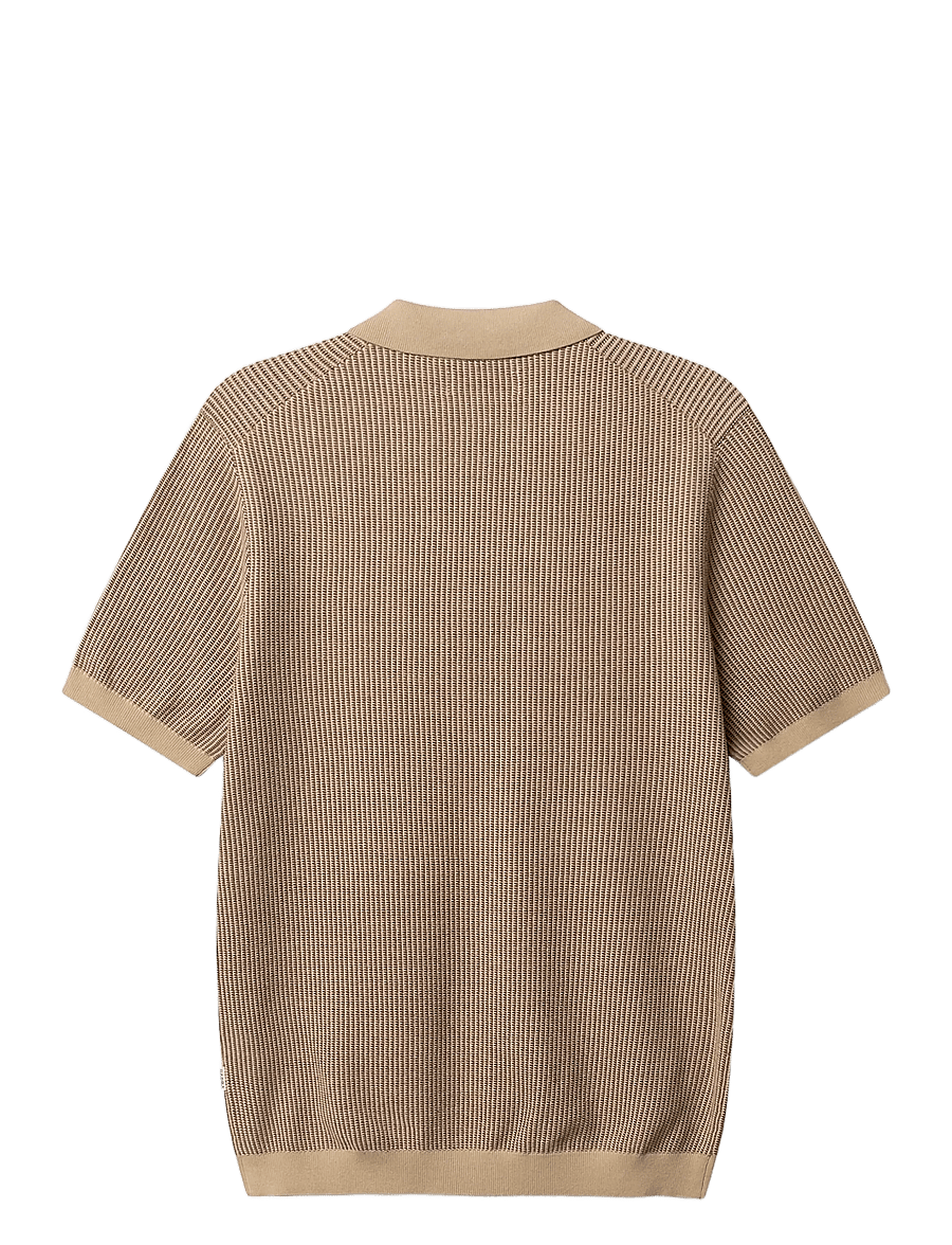 Gabba - GABoswald Retro SS Knit - langärmlige strick-polohemden - walnut - 2