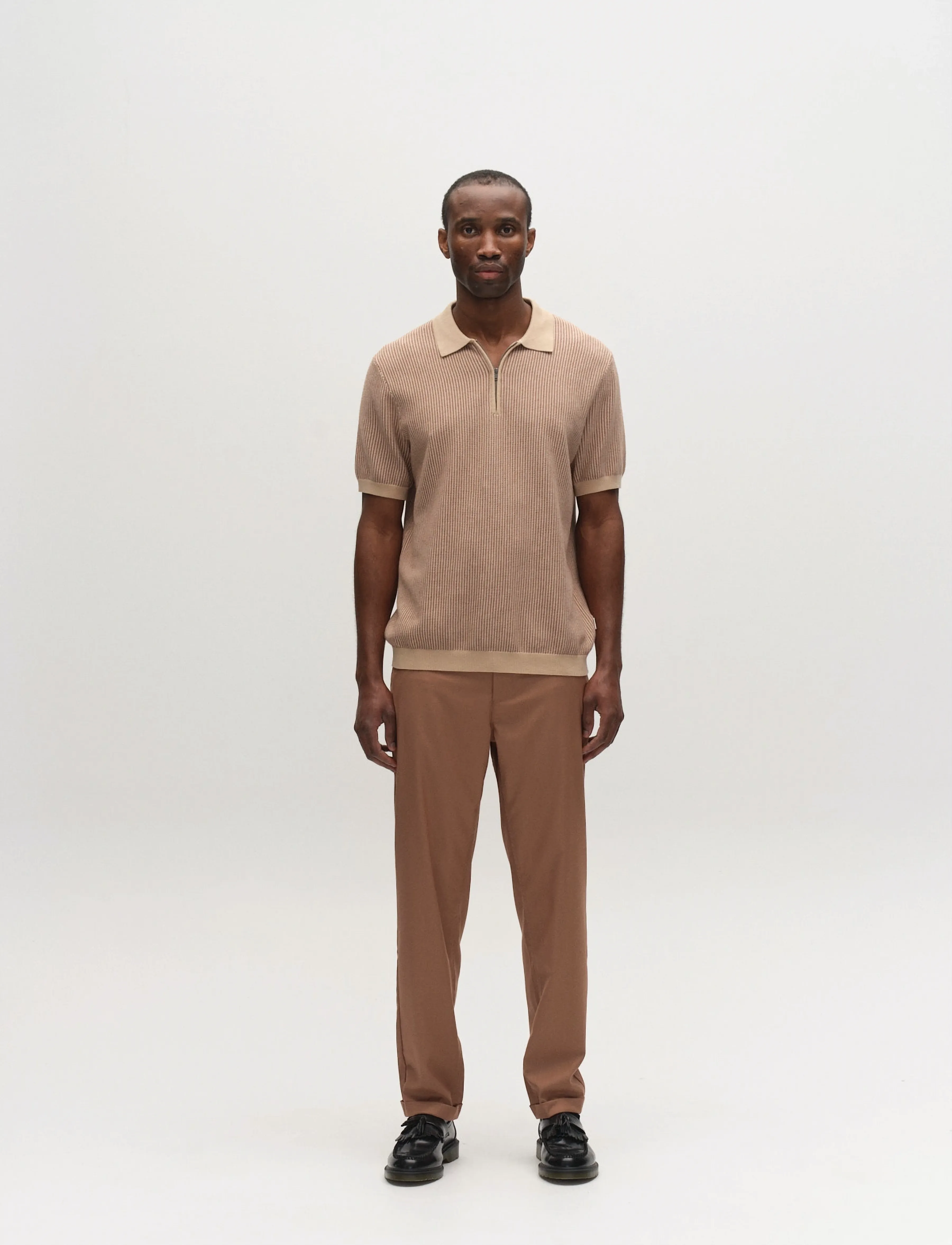 Gabba - GABoswald Retro SS Knit - knitted polos - walnut - 3