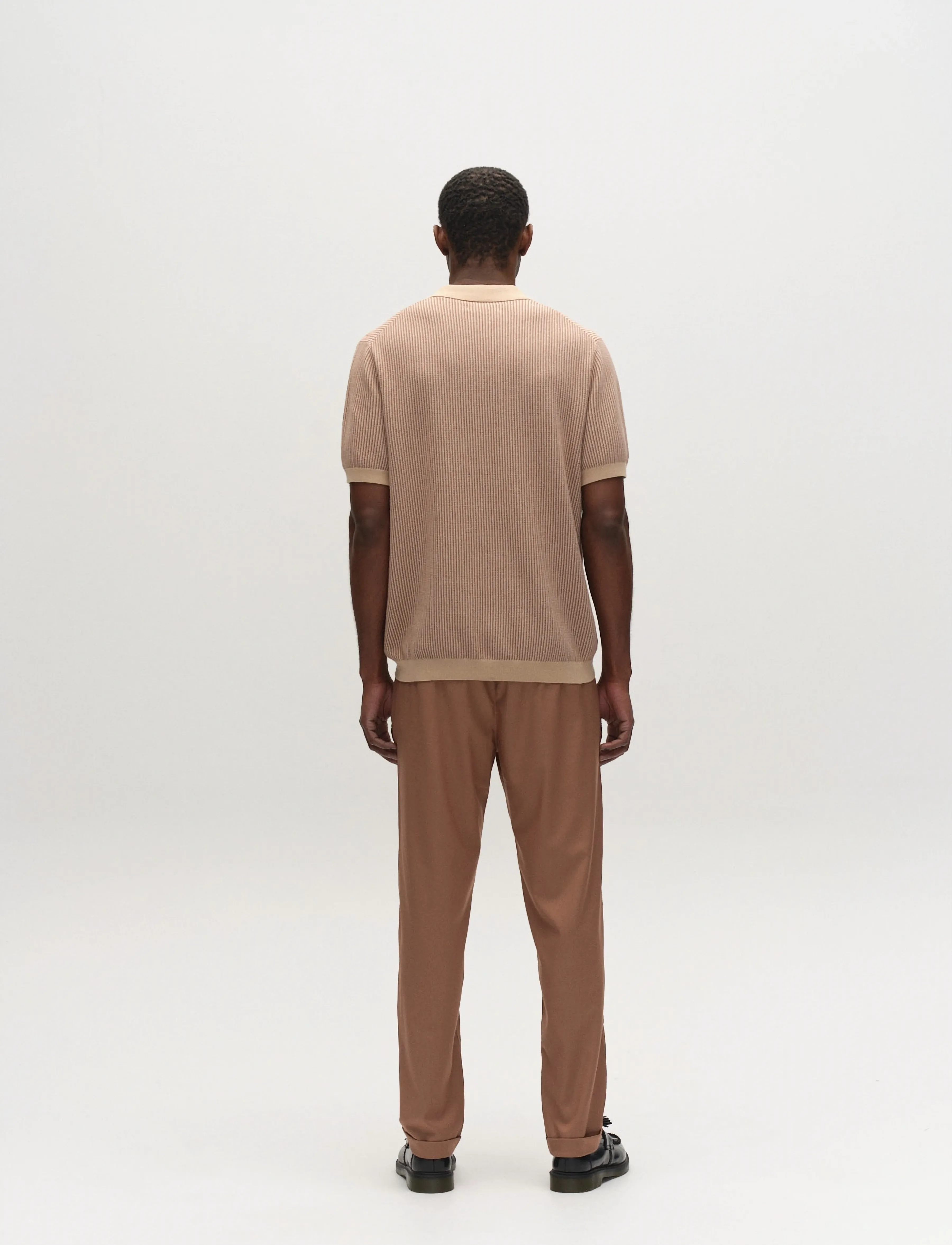 Gabba - GABoswald Retro SS Knit - knitted polos - walnut - 4