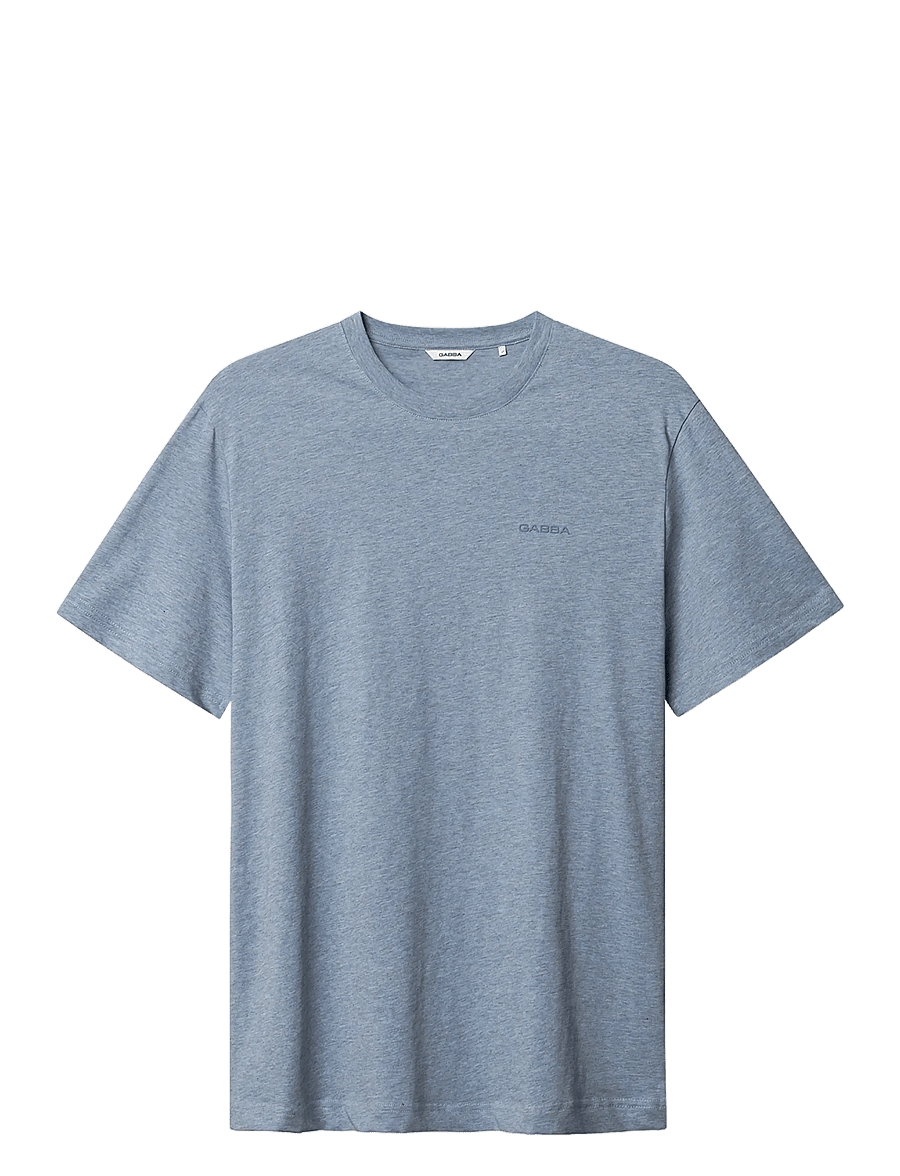 Gabba - GABdune Melange New SS T-Shirt - lühikeste varrukatega t-särgid - blue melange - 1