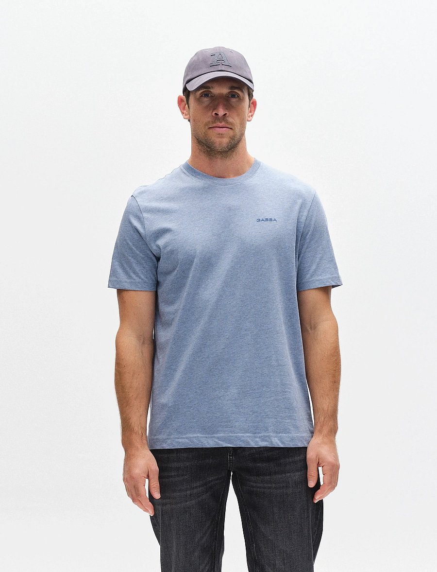 Gabba - GABdune Melange New SS T-Shirt - lühikeste varrukatega t-särgid - blue melange - 0