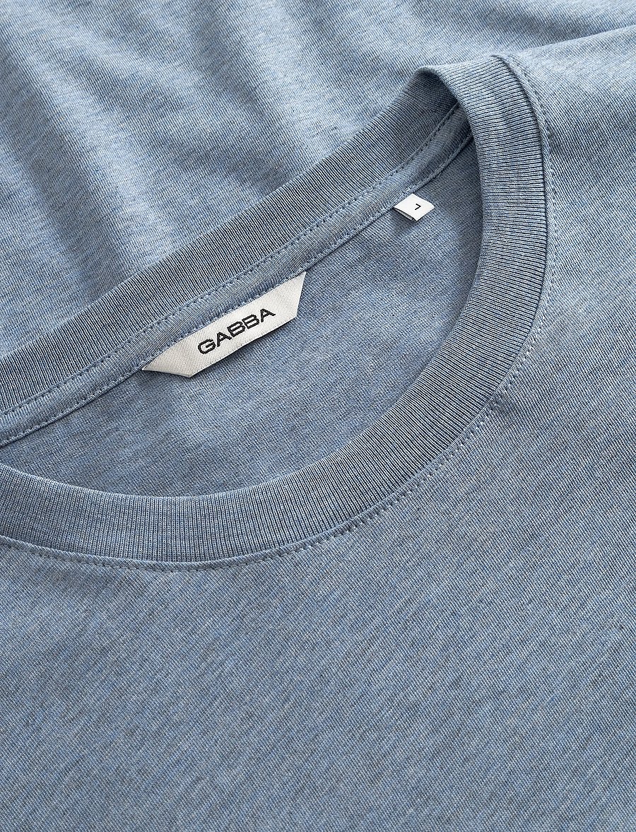 Gabba - GABdune Melange New SS T-Shirt - lühikeste varrukatega t-särgid - blue melange - 5