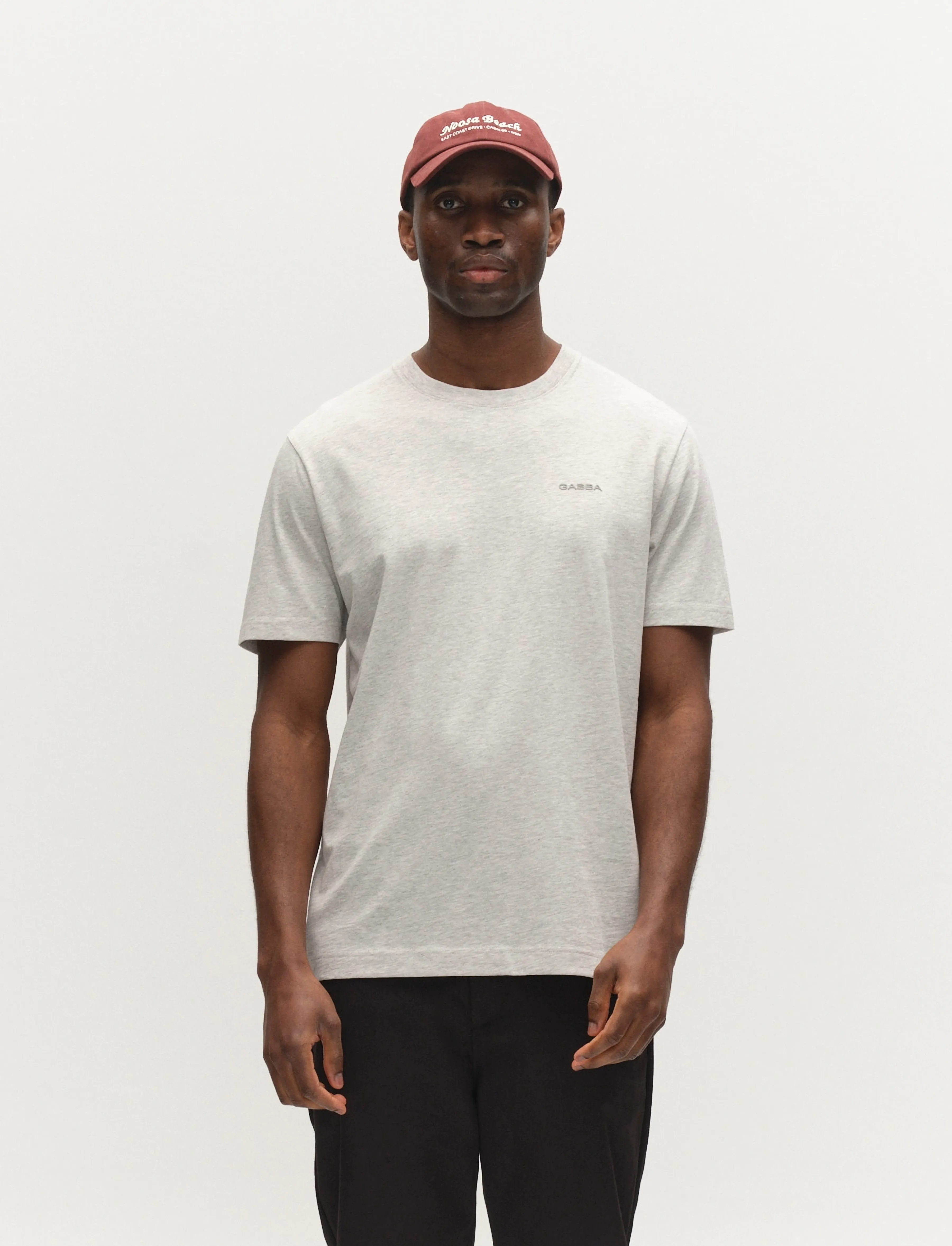 Gabba GABdune Melange New SS T-Shirt - Kläder - LT. GREY MEL / beige