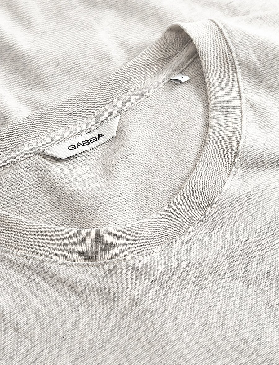 Gabba - GABdune Melange New SS T-Shirt - kortärmade t-shirts - lt. grey mel - 5