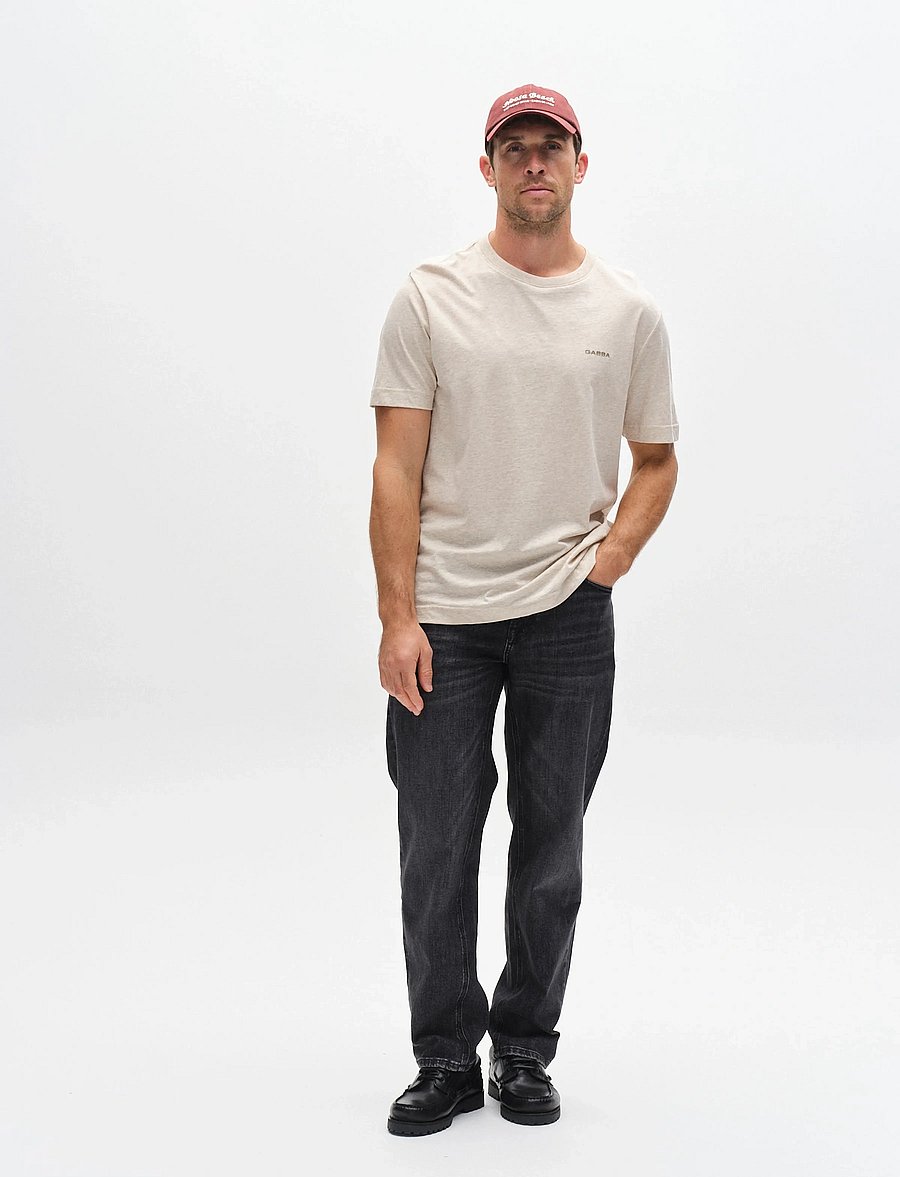 Gabba - GABdune Melange New SS T-Shirt - kortärmade t-shirts - sand mel. - 3