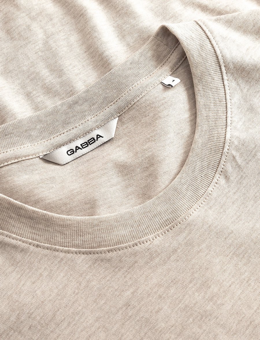 Gabba - GABdune Melange New SS T-Shirt - kortärmade t-shirts - sand mel. - 5