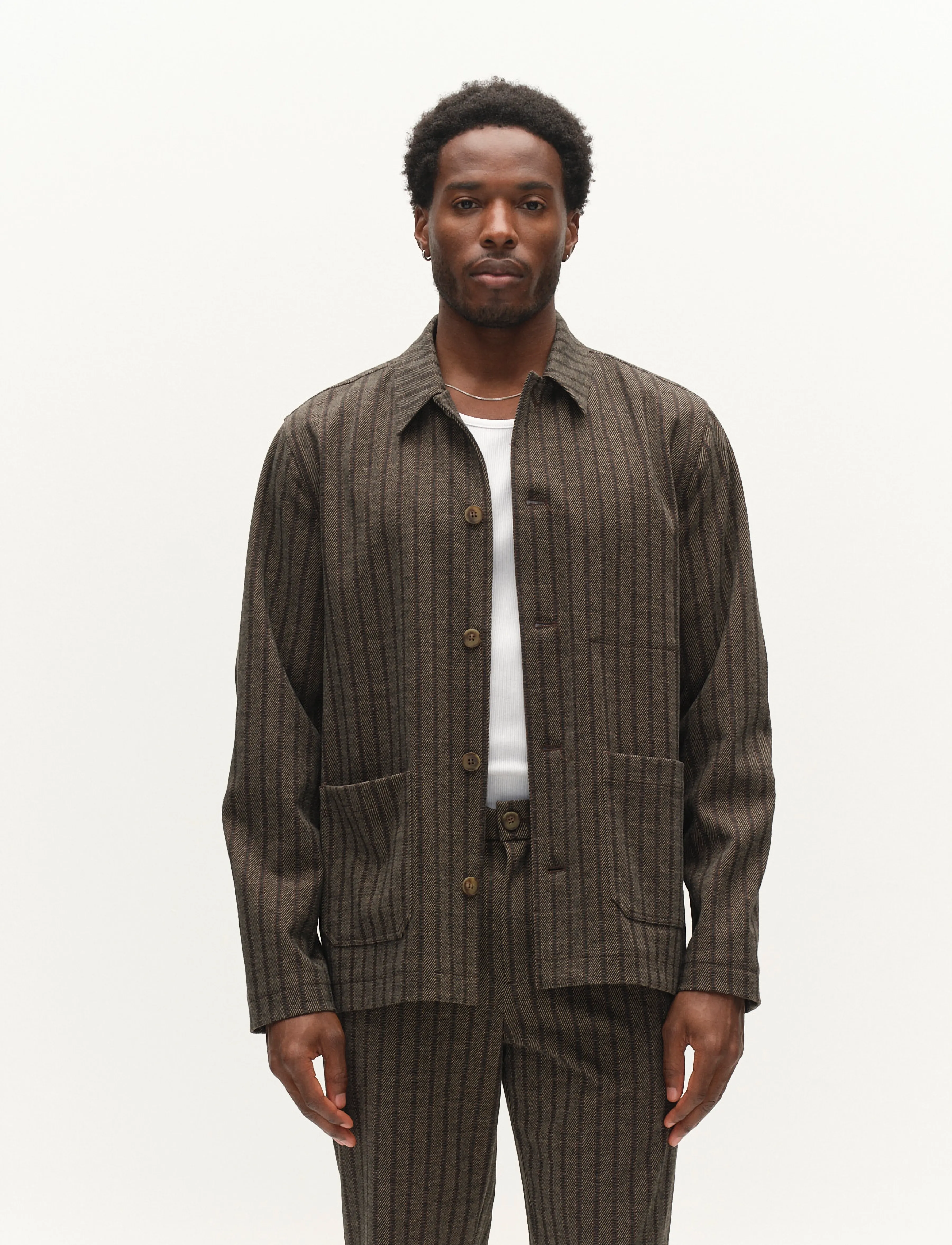 Gabba - GABlibre AX Zapies LS Overshirt - tunna jackor - brown slate - 4