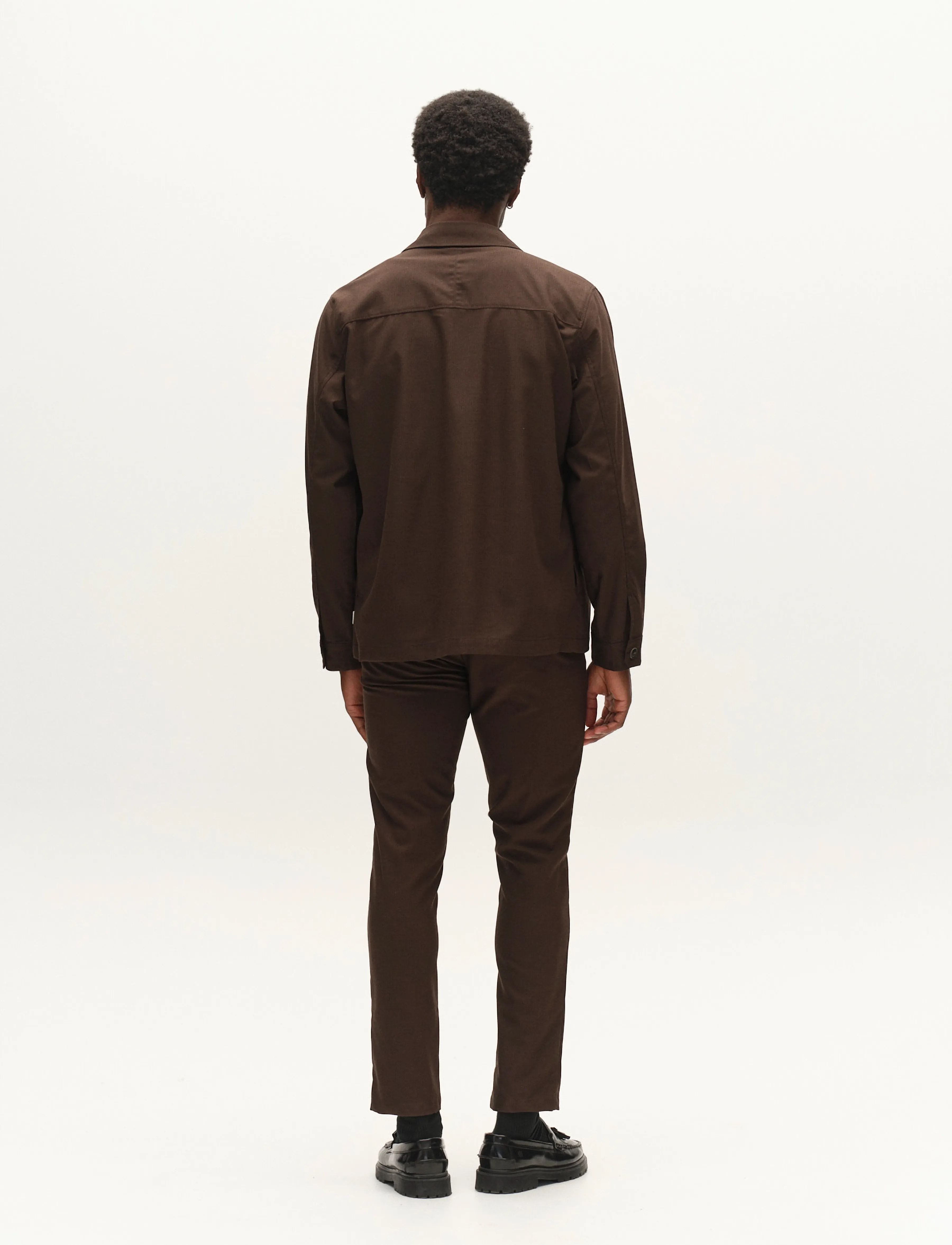 Gabba - GABtogger Base Deme LS Overshirt - höstkläder - brown slate - 3