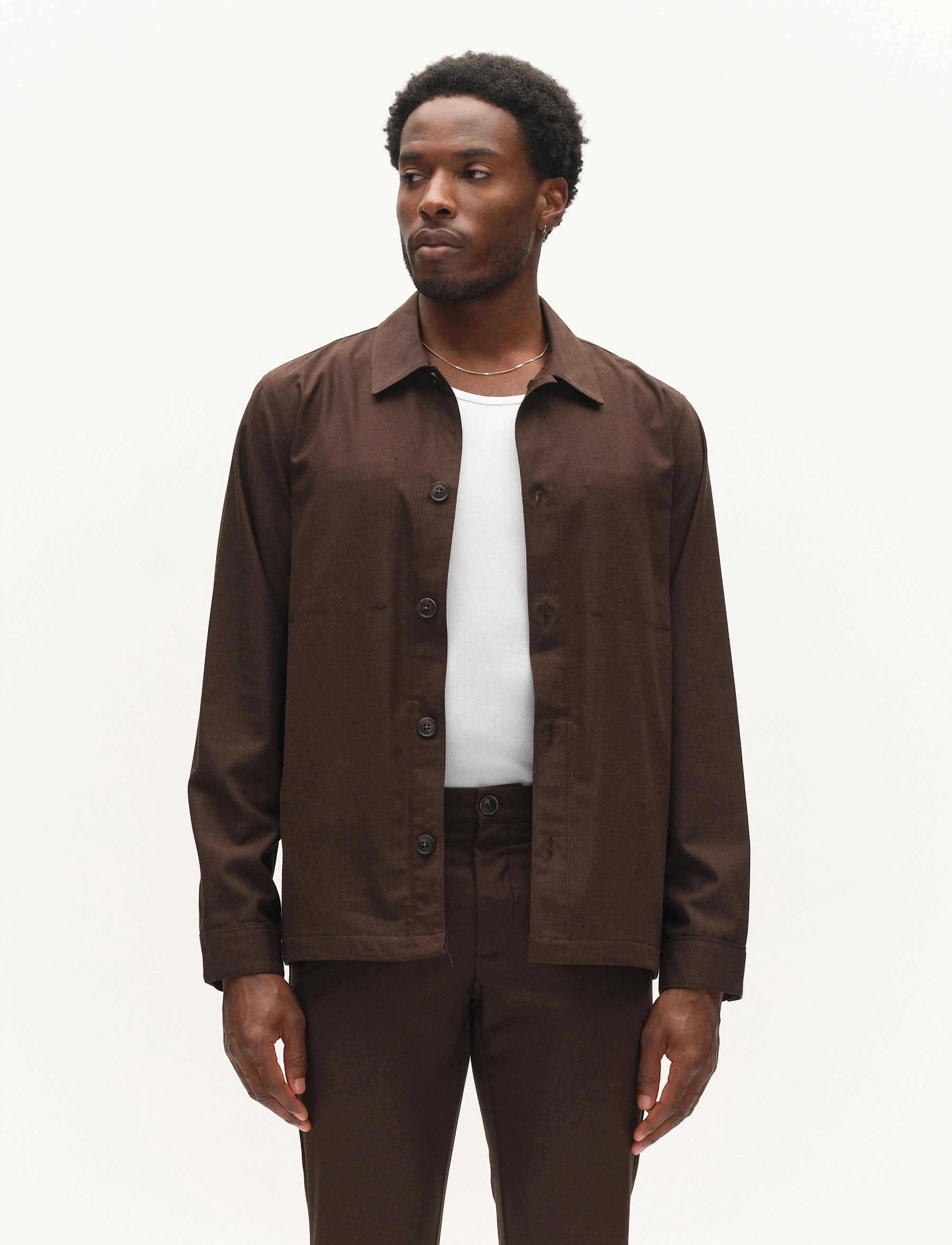 Gabba - GABtogger Base Deme LS Overshirt - höstkläder - brown slate - 4