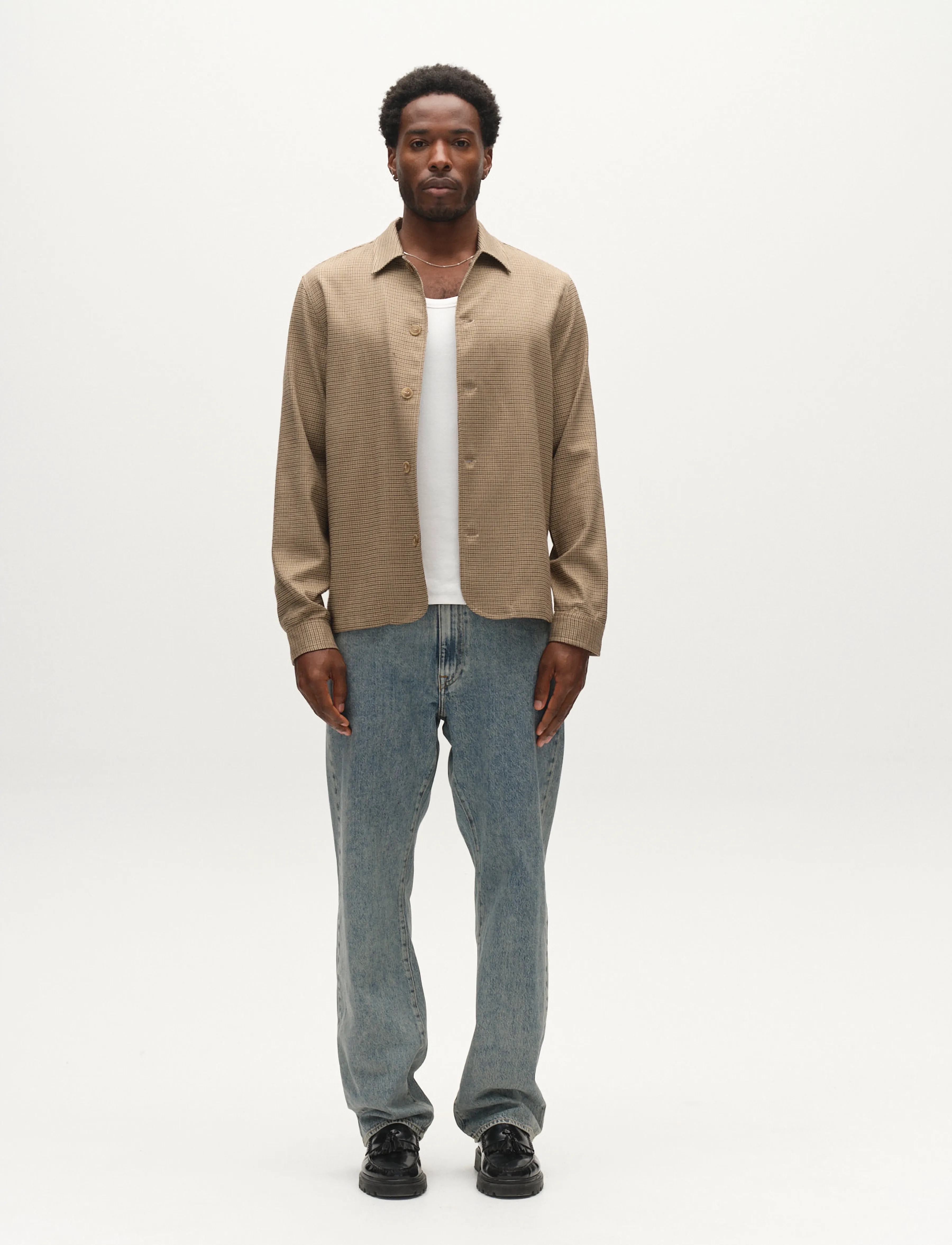 Gabba GABfelix Brit LS Shirt - Kläder - DARK SAND / beige