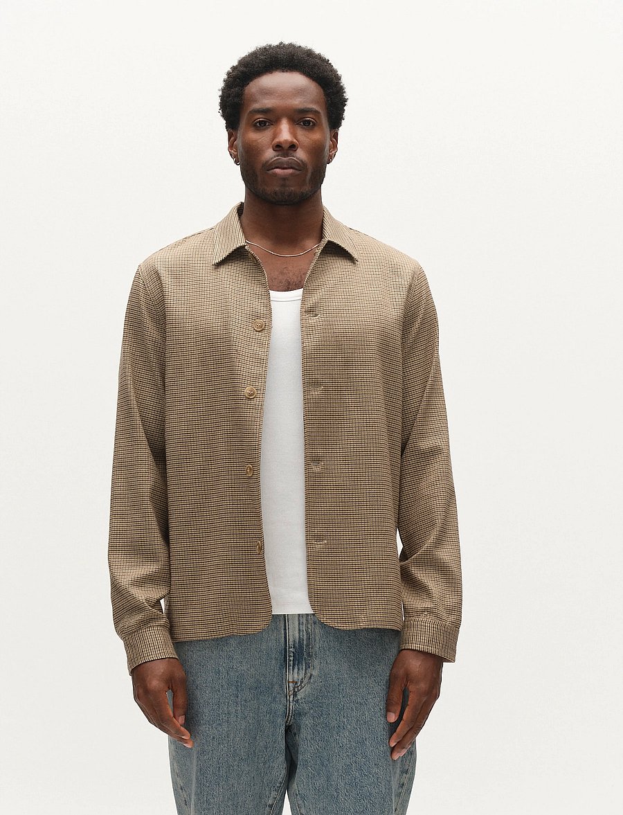 Gabba - GABfelix Brit LS Shirt - pattern shirts - dark sand - 4
