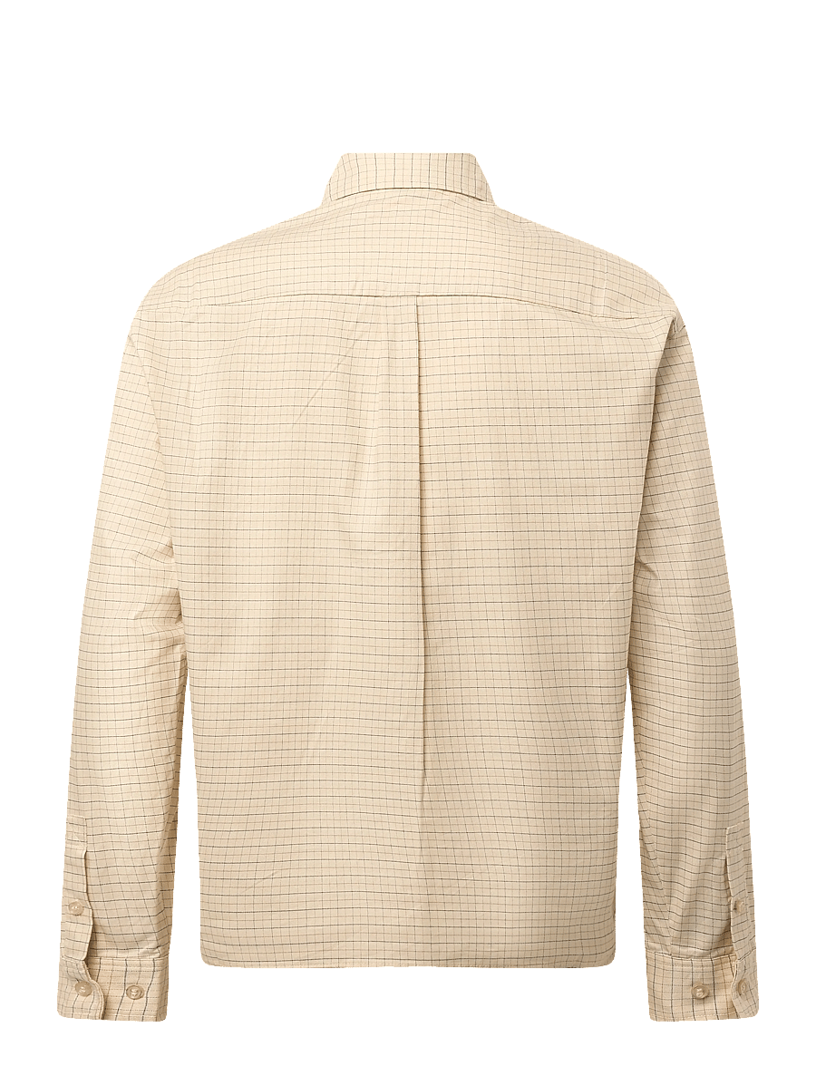 Gabba - GABjens Over Indie LS Shirt - mønstrede skjorter - lt. sand - 1