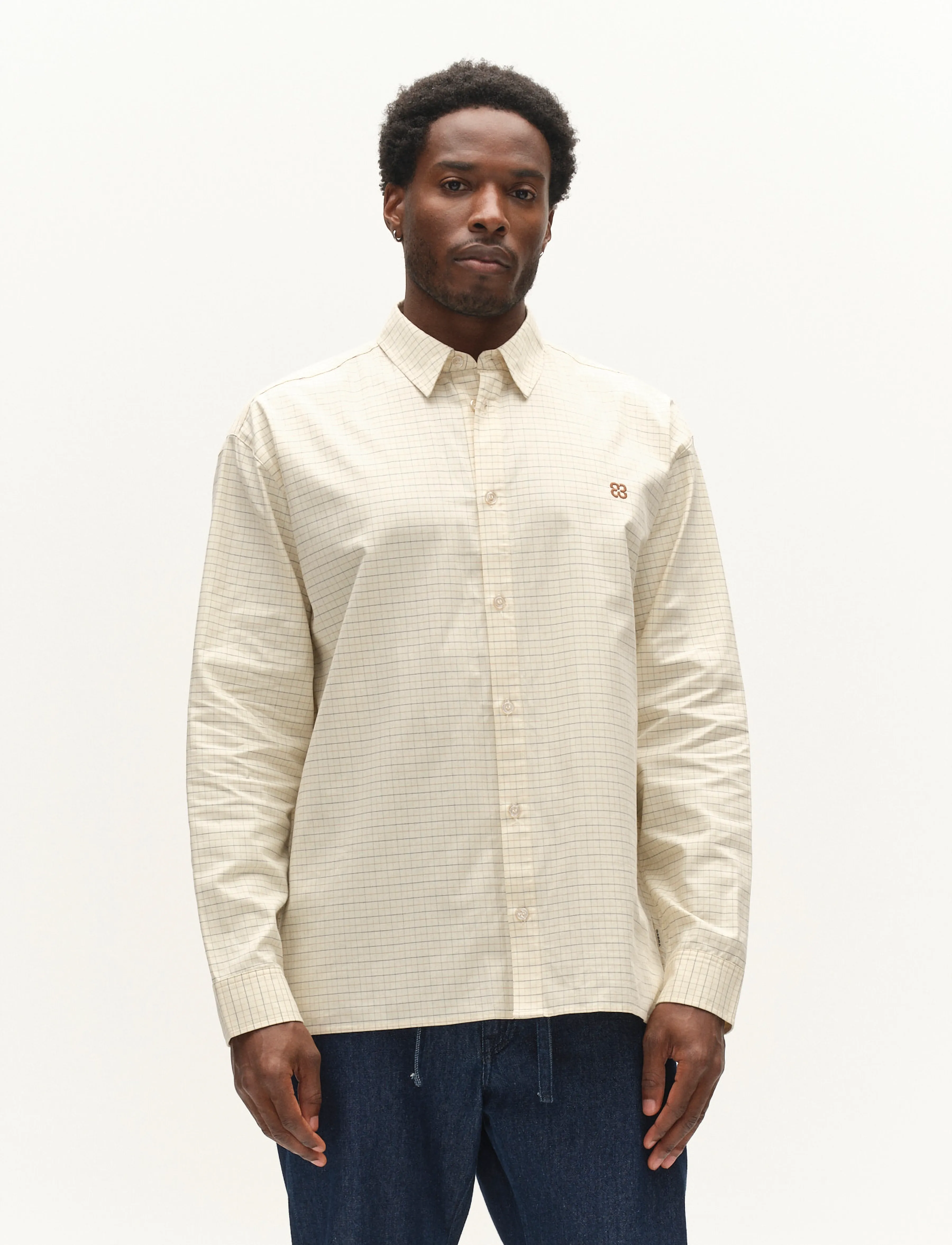 Gabba - GABjens Over Indie LS Shirt - sügisene kokkuhoid - lt. sand - 4