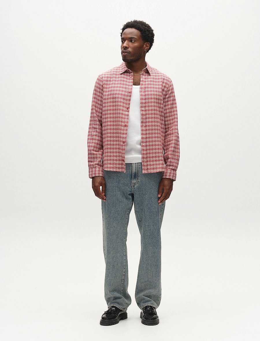 Gabba - GABsven Reg TX2 LS Shirt - ternede skjorter - brick red - 0