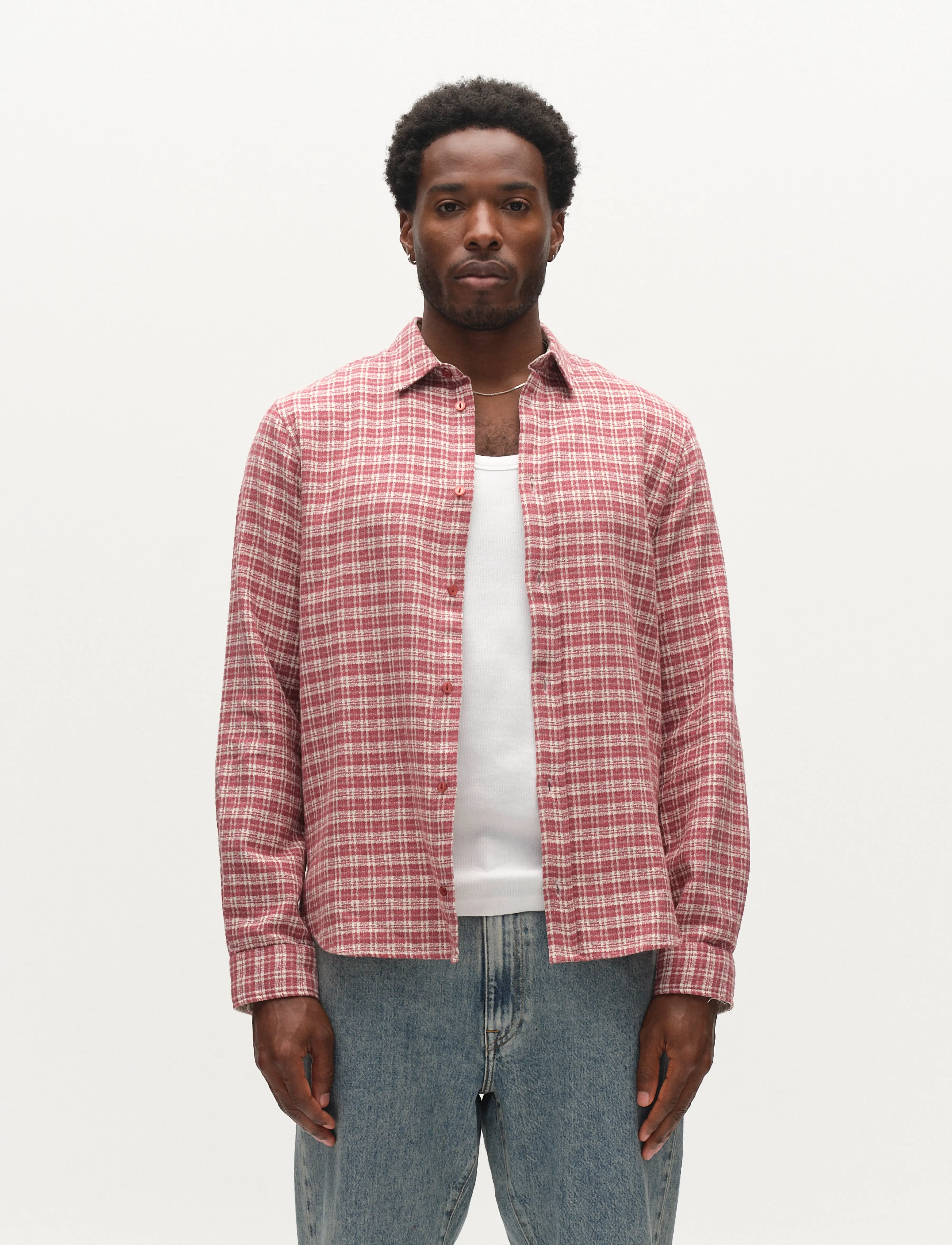 Gabba - GABsven Reg TX2 LS Shirt - ternede skjorter - brick red - 4
