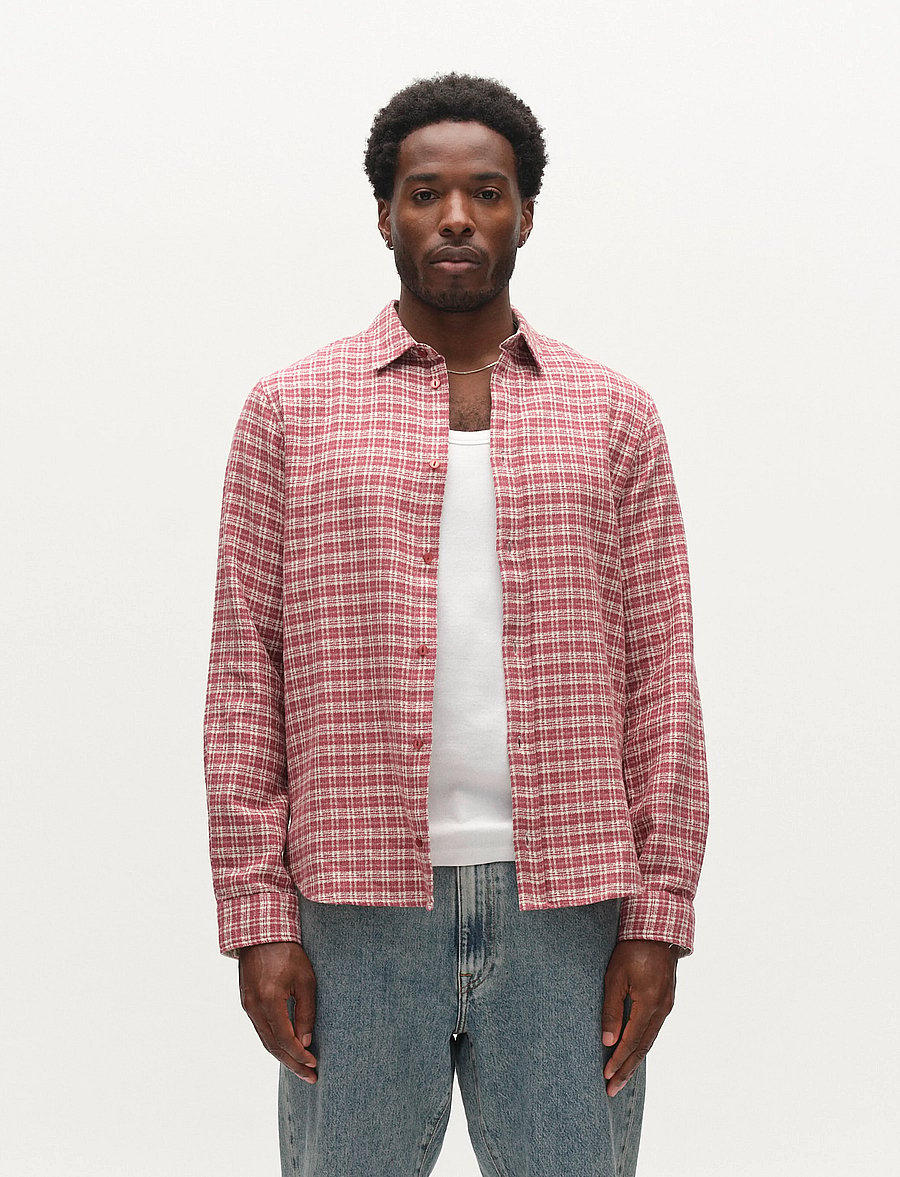 Gabba - GABsven Reg TX2 LS Shirt - ternede skjorter - brick red - 4