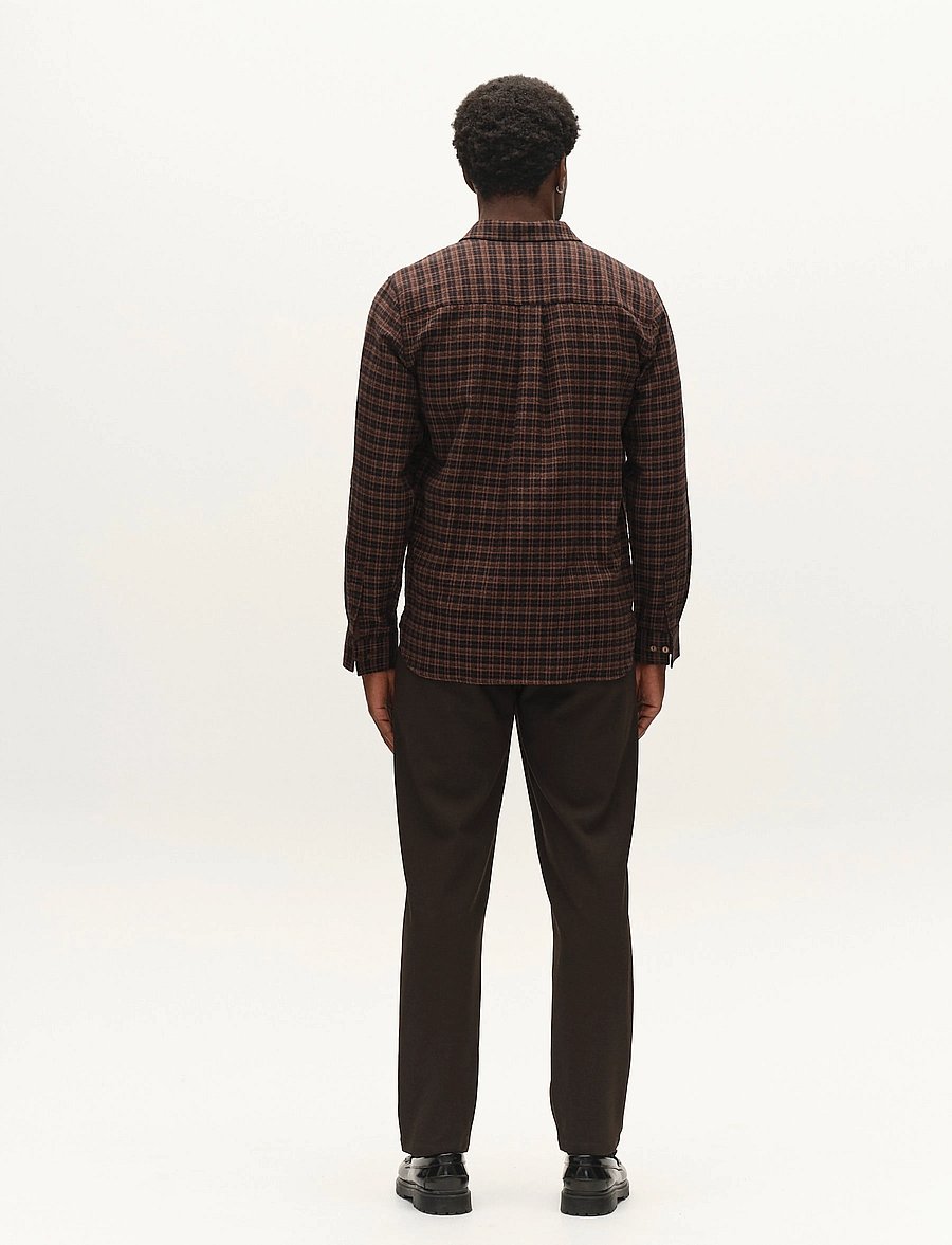 Gabba - GABsven Reg TX2 LS Shirt - checkered shirts - brown slate - 3