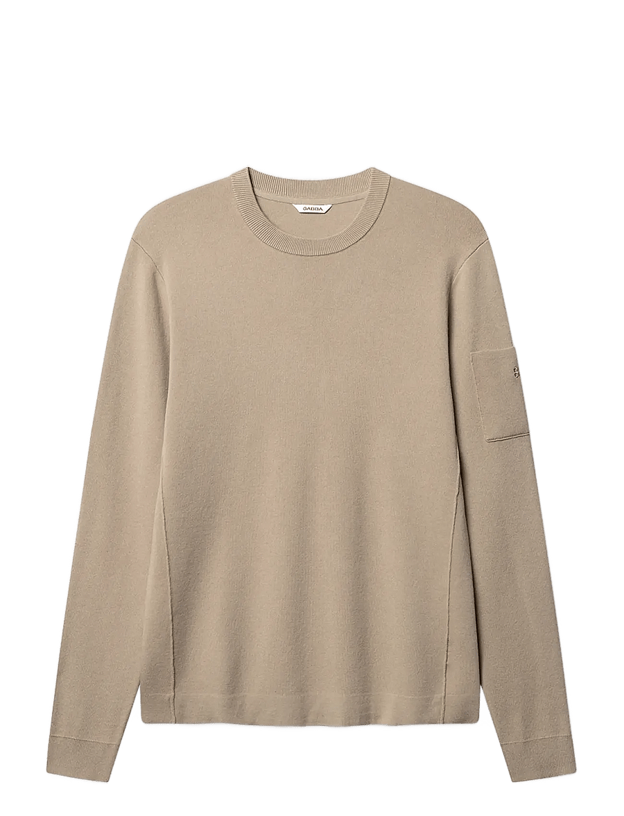Gabba - GABadriel O-Neck Lume LS Knit - Ümara kaelusega - sand crocker - 1