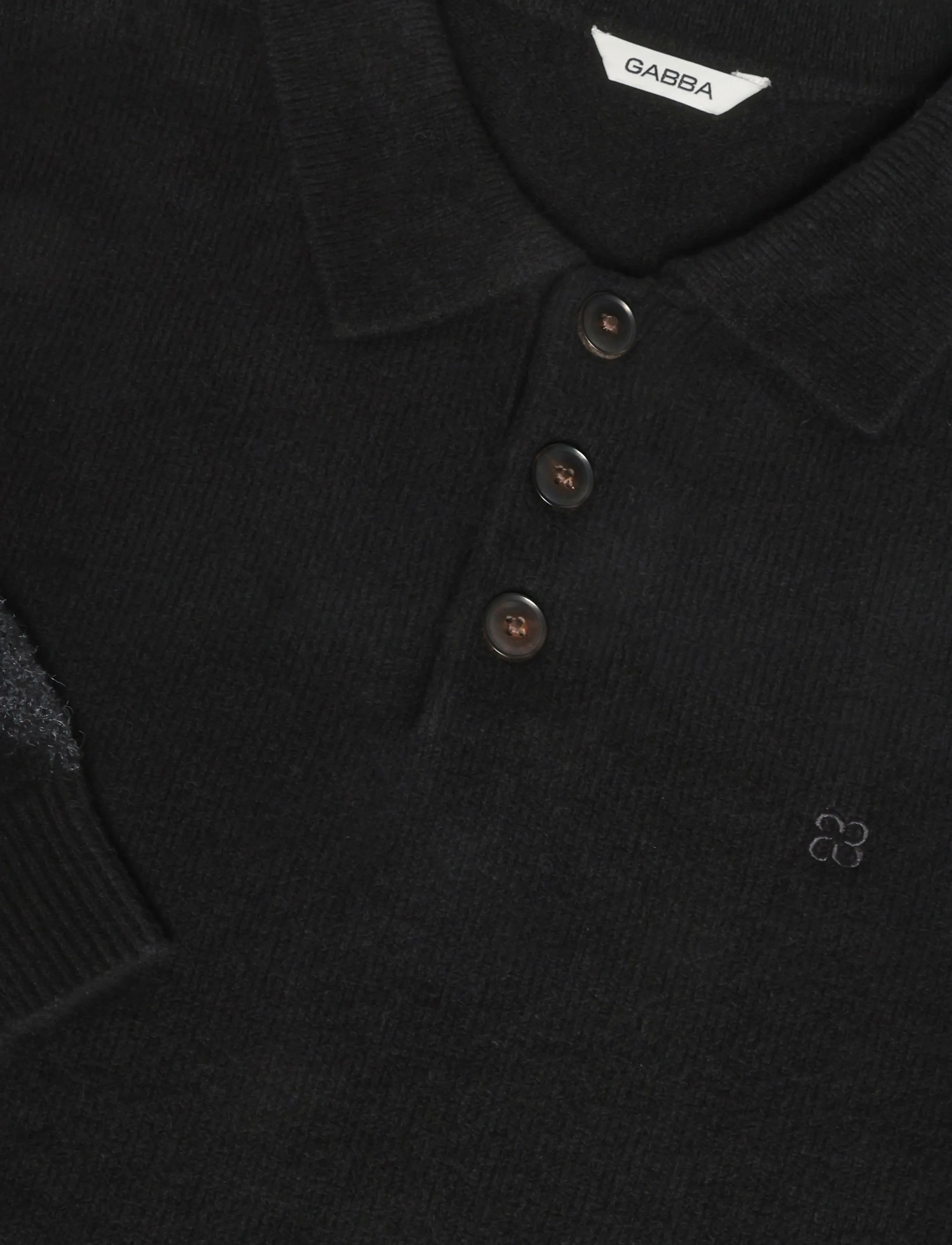 Gabba - GABpietro Polo Argyle LS Knit - långärmade stickade pikétröjor - black - 5