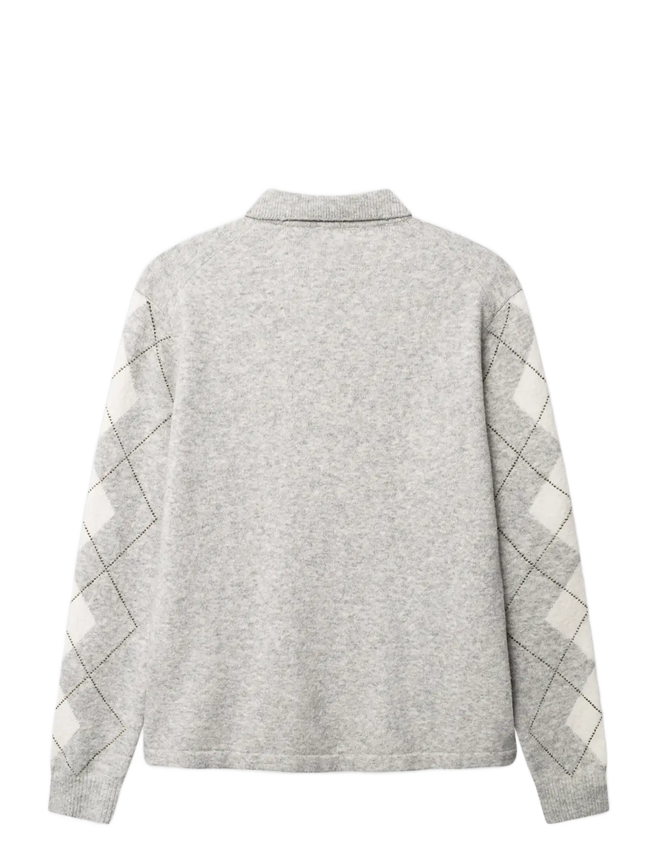 Gabba - GABpietro Polo Argyle LS Knit - lt. grey mel - 2