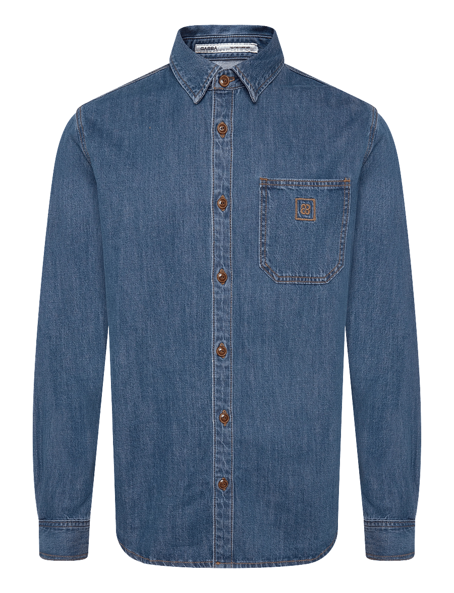Gabba - GABsven Reg Wish LS Shirt - jeanshemden - mid blue denim - 0