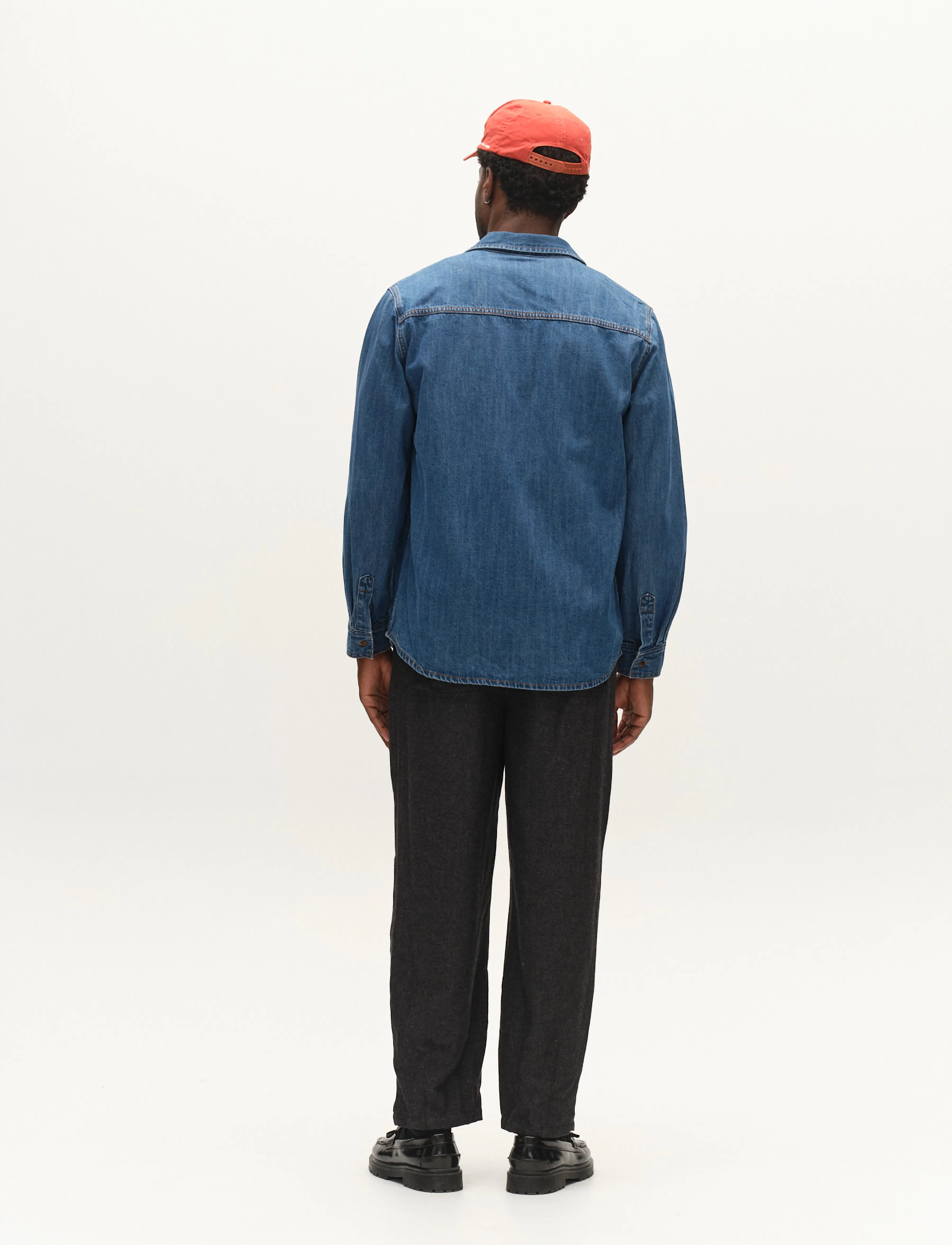 Gabba - GABsven Reg Wish LS Shirt - denim shirts - mid blue denim - 3