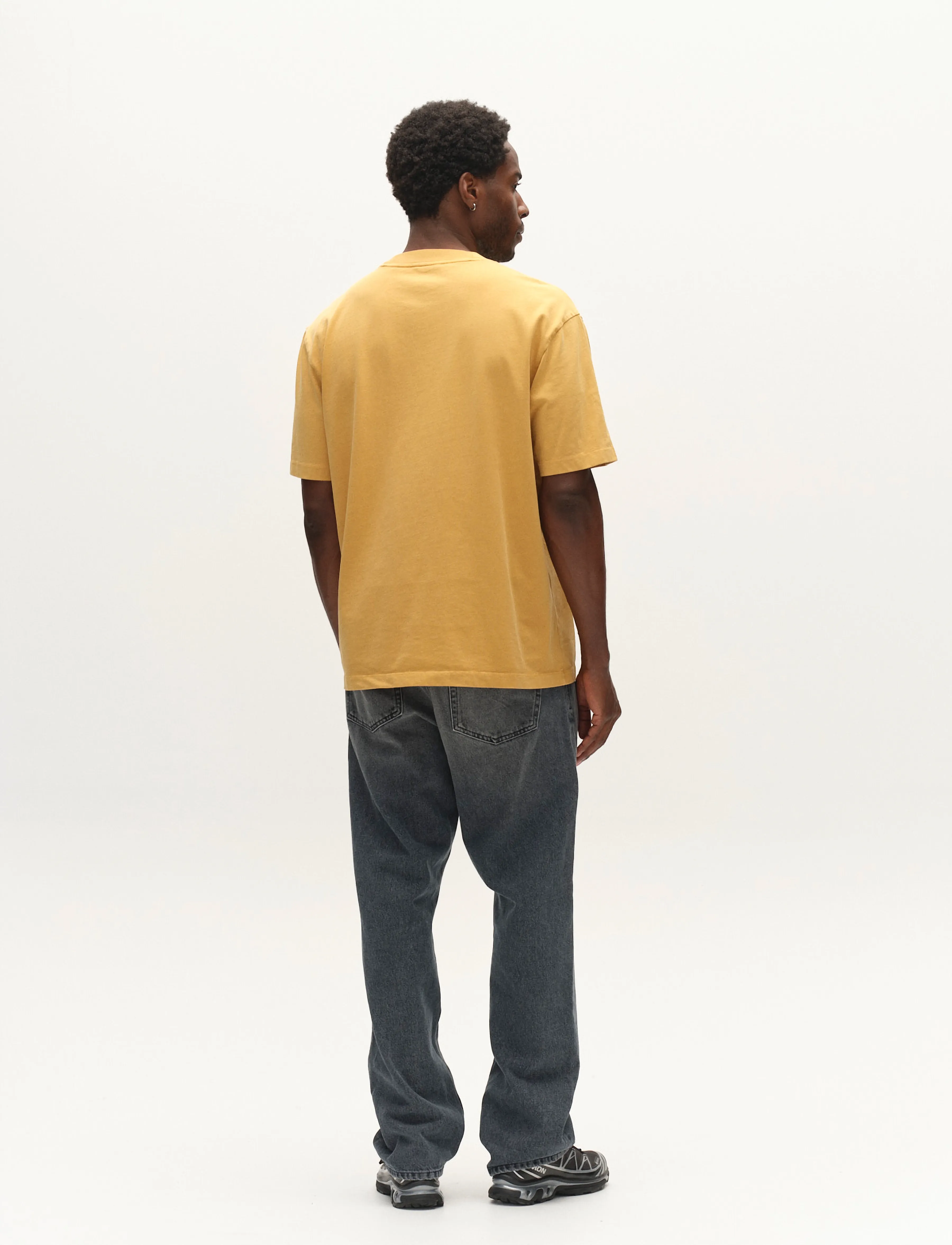 Gabba - GABnigel Wix Pkt Boxy Hour SS T-Shirt - kortærmede t-shirts - mustard yellow - 3