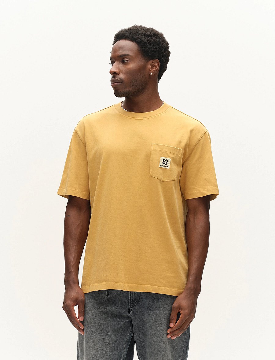 Gabba - GABnigel Wix Pkt Boxy Hour SS T-Shirt - kortærmede t-shirts - mustard yellow - 4