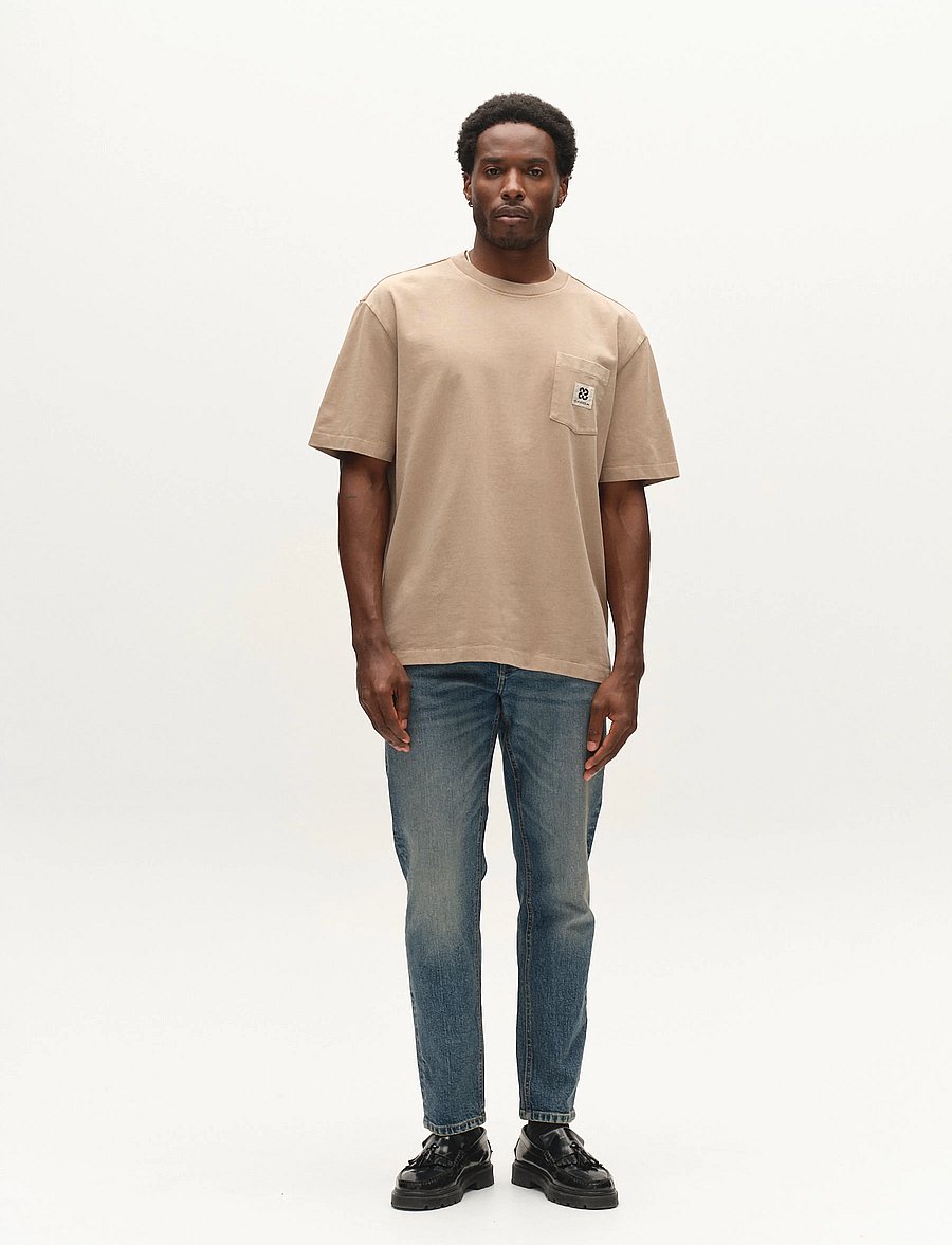 Gabba - GABnigel Wix Pkt Boxy Hour SS T-Shirt - sand crocker - 0