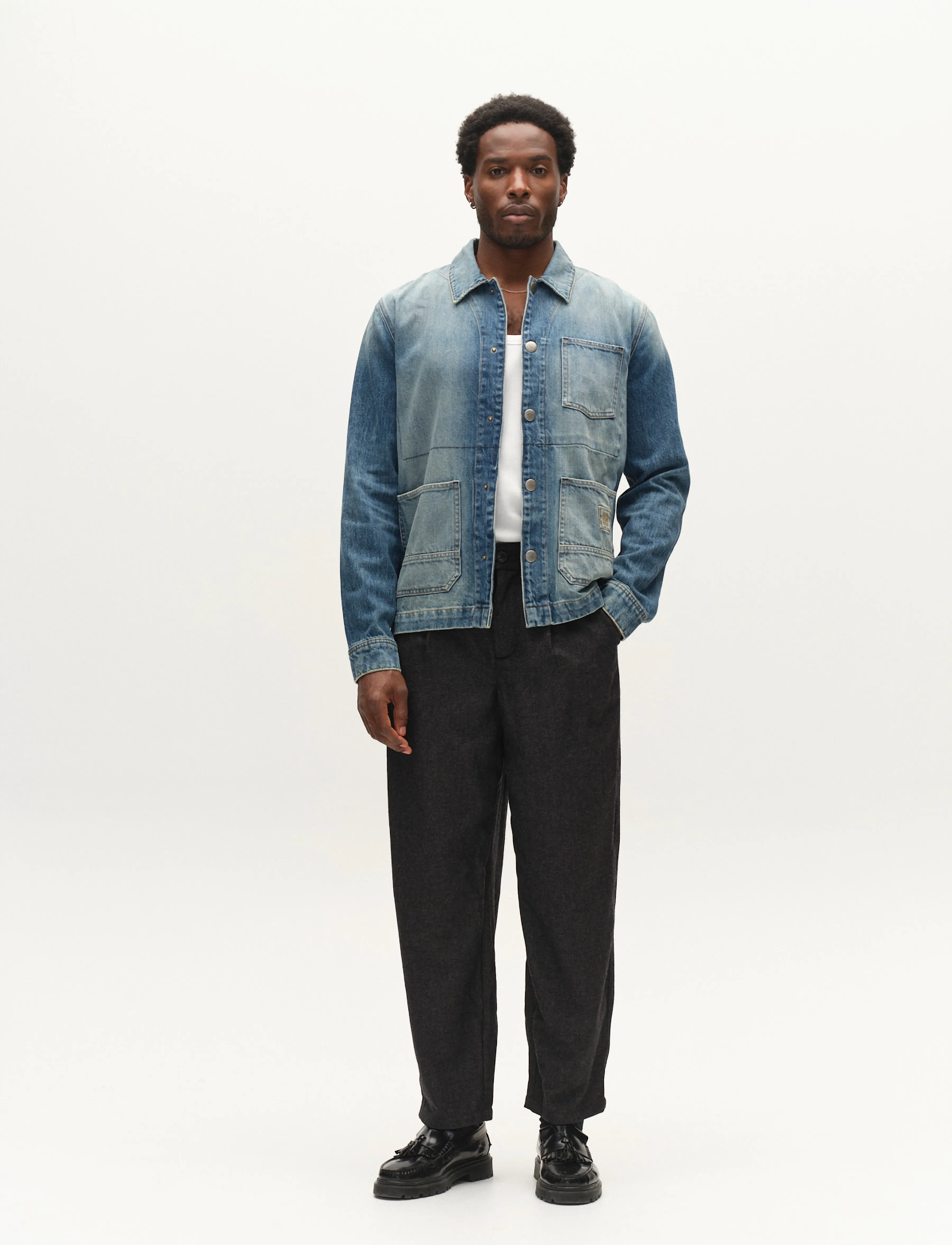 Gabba GABbeta Wolv DS0004 LS Overshirt - Skandinavisk - DARK BLUE DENIM / navy